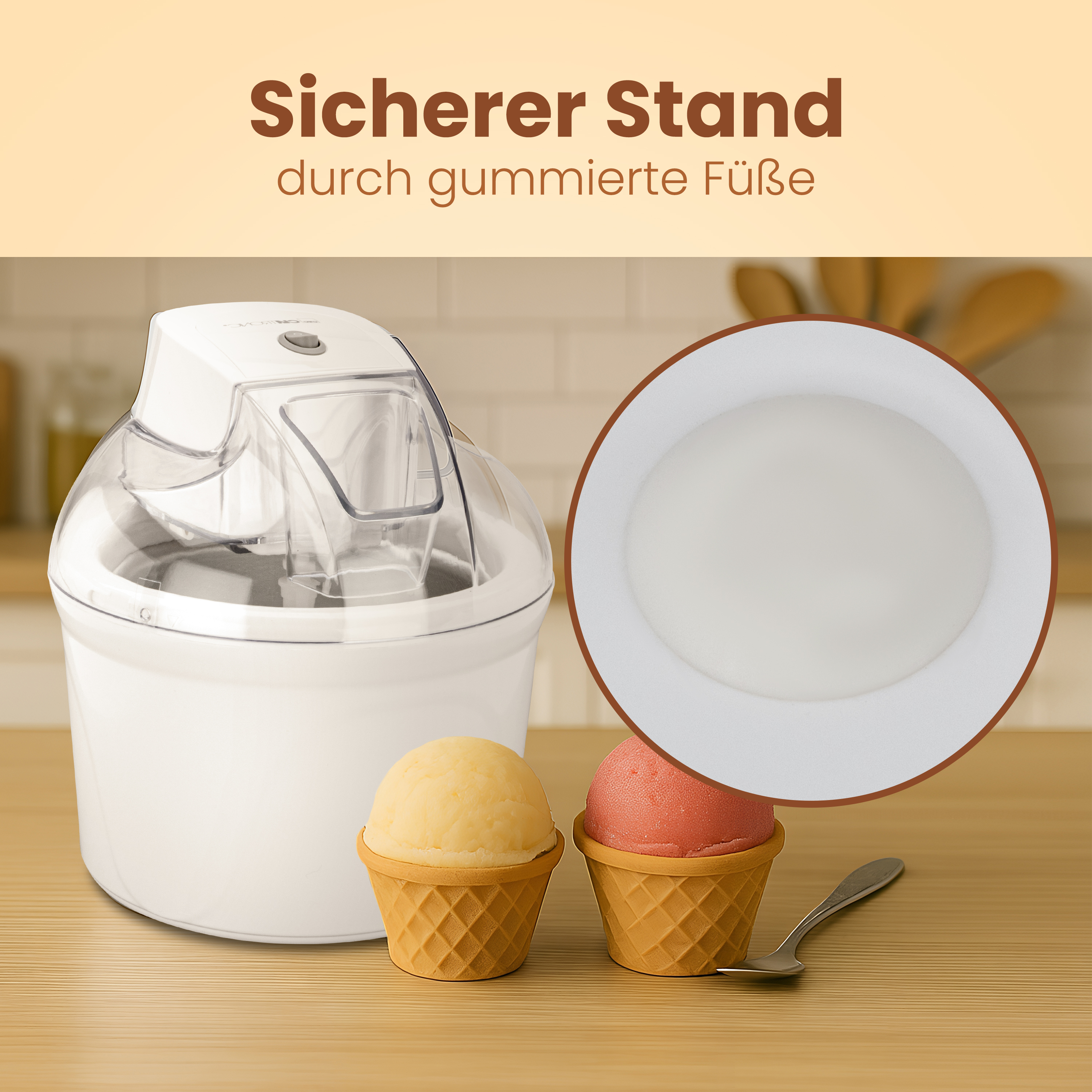 CLATRONIC Eismaschine ICM 3764, 1,5L, mit Kältespeicher, inkl. Rezepten