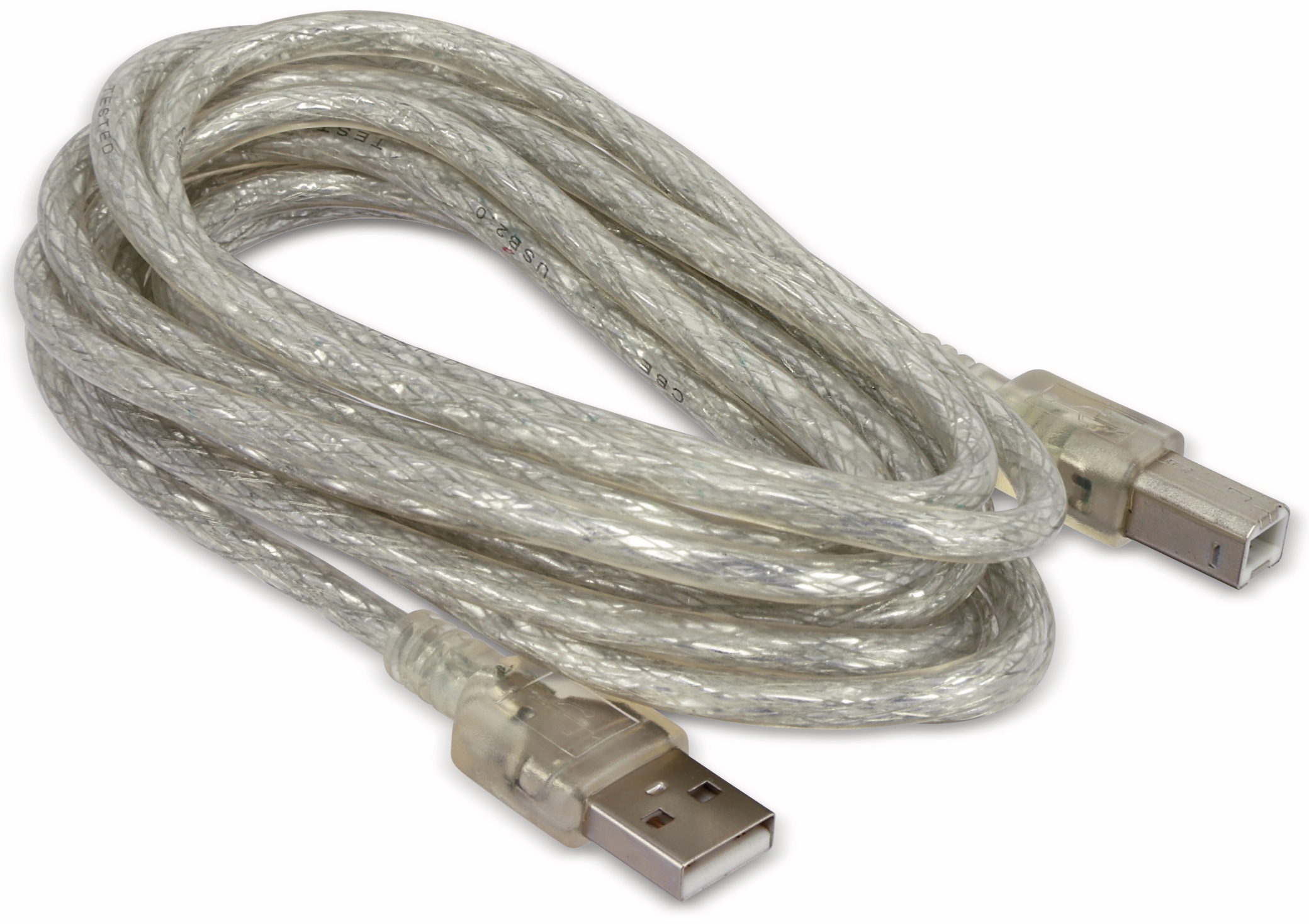 GOOBAY USB 2.0 Anschlusskabel, 3 m, transparent