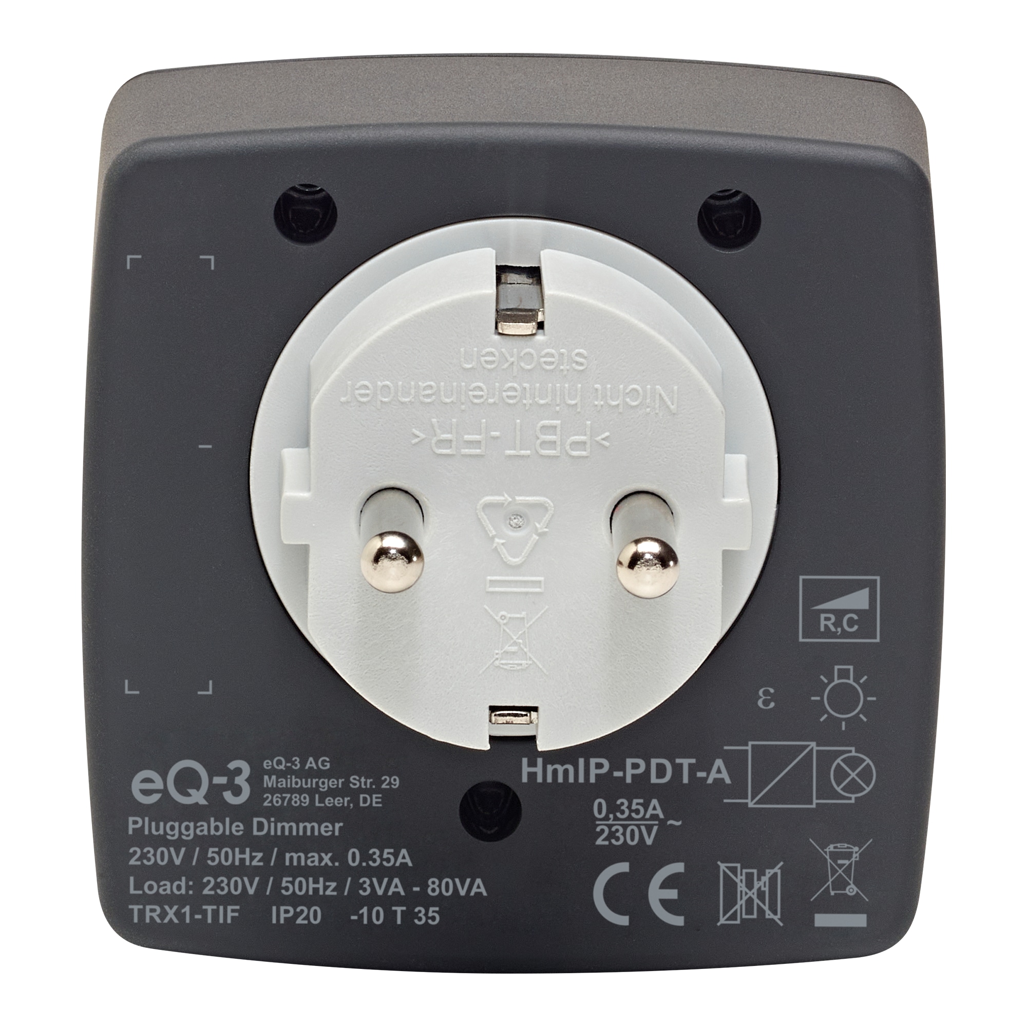 HOMEMATIC IP 161621A0, Dimmer-Steckdose, Phasenabschnitt, anthrazit