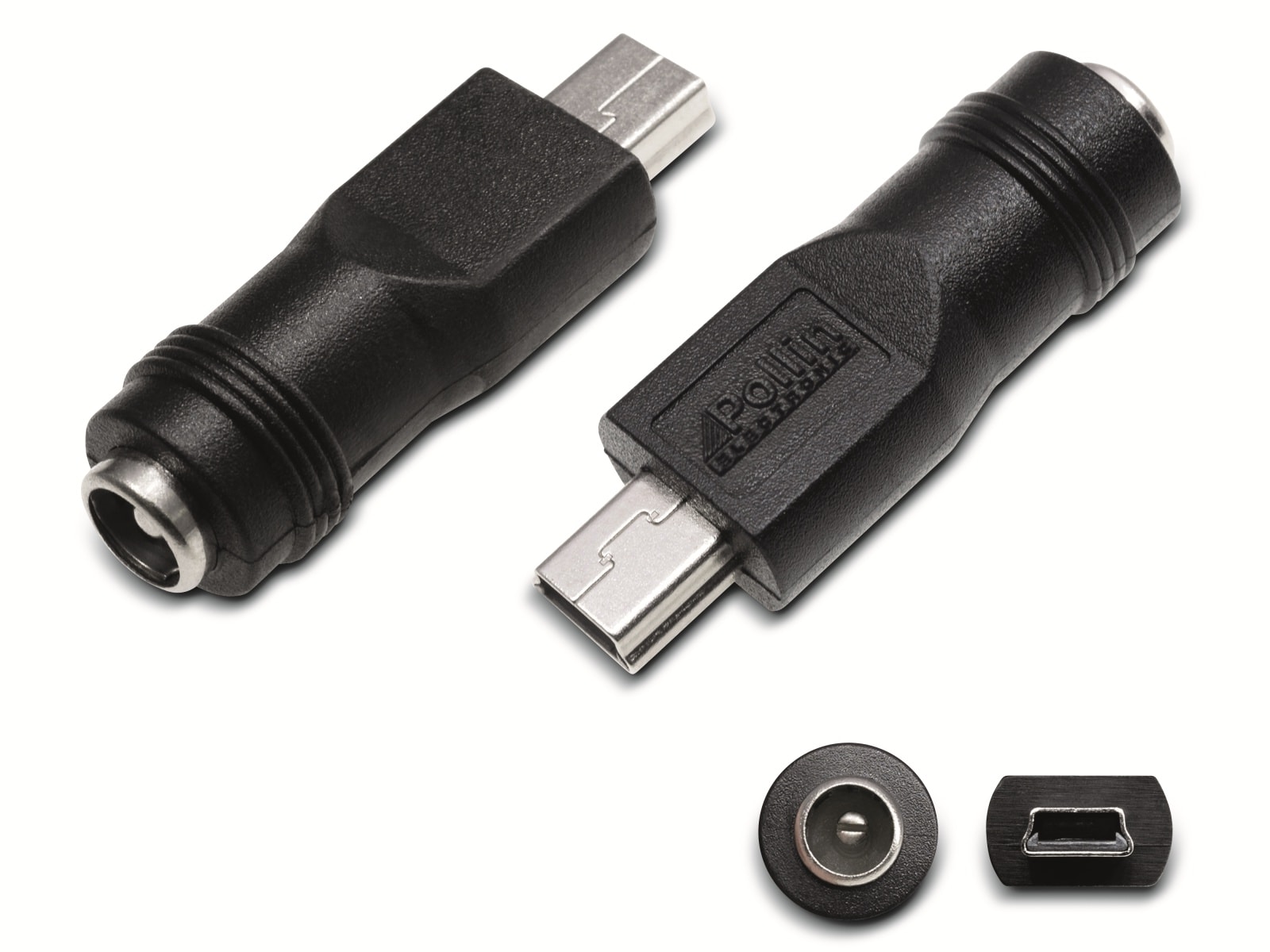 Hohlsteckeradapter, 5,5/2,1 Hohlkupplung auf Mini-USB Stecker