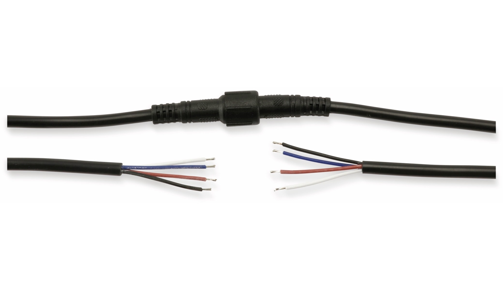 Wasserdichtes Steckverbindungsset, Stecker/Kupplung, 2 m, 4-polig
