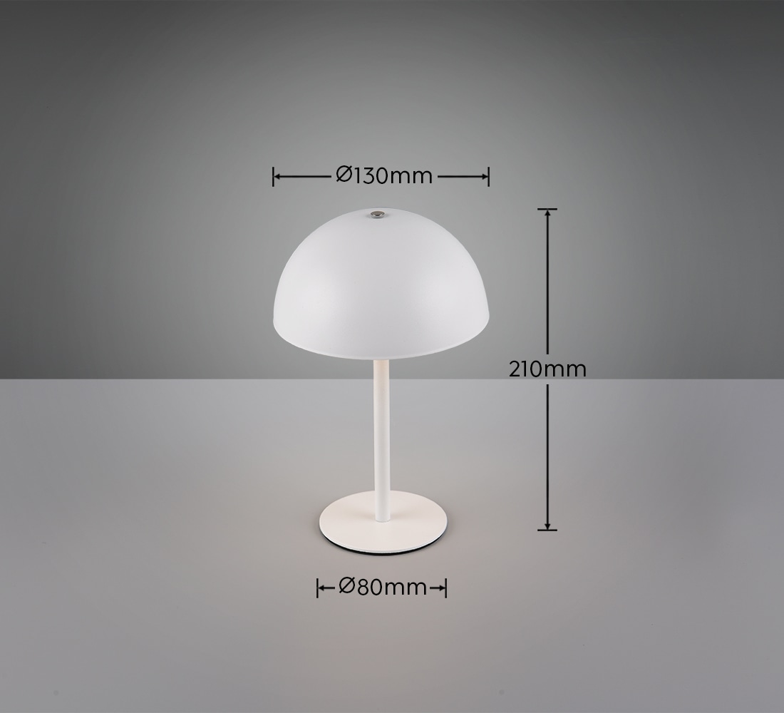 REALITY LED-Akku-Tischleuchte MUNOZ, R54891131, 1,3W, 120lm, 3000K, weiß