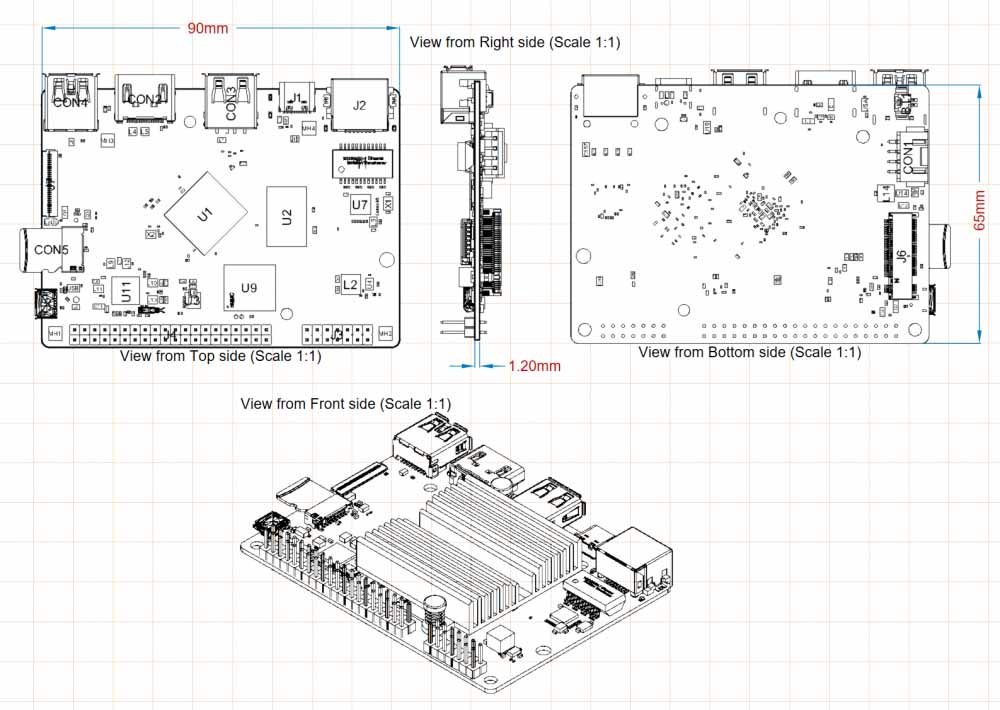 ODROID-M1S Einplatinen-Computer mit IO Header, 4 GB RAM
