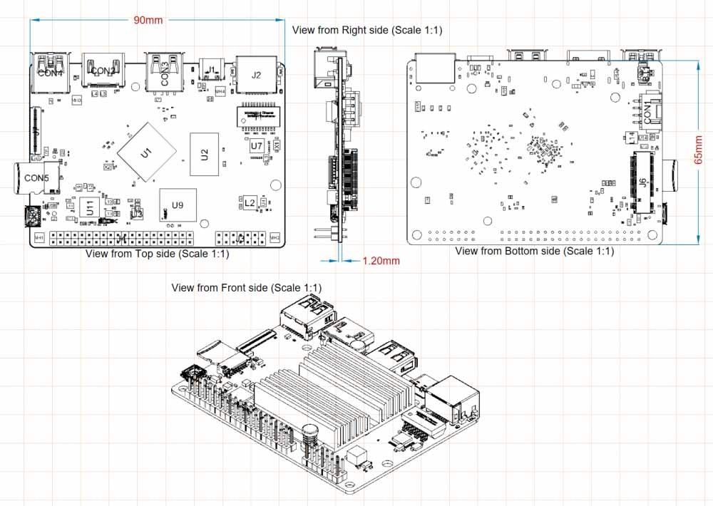 ODROID-M1S Einplatinen-Computer mit IO Header, 4 GB RAM