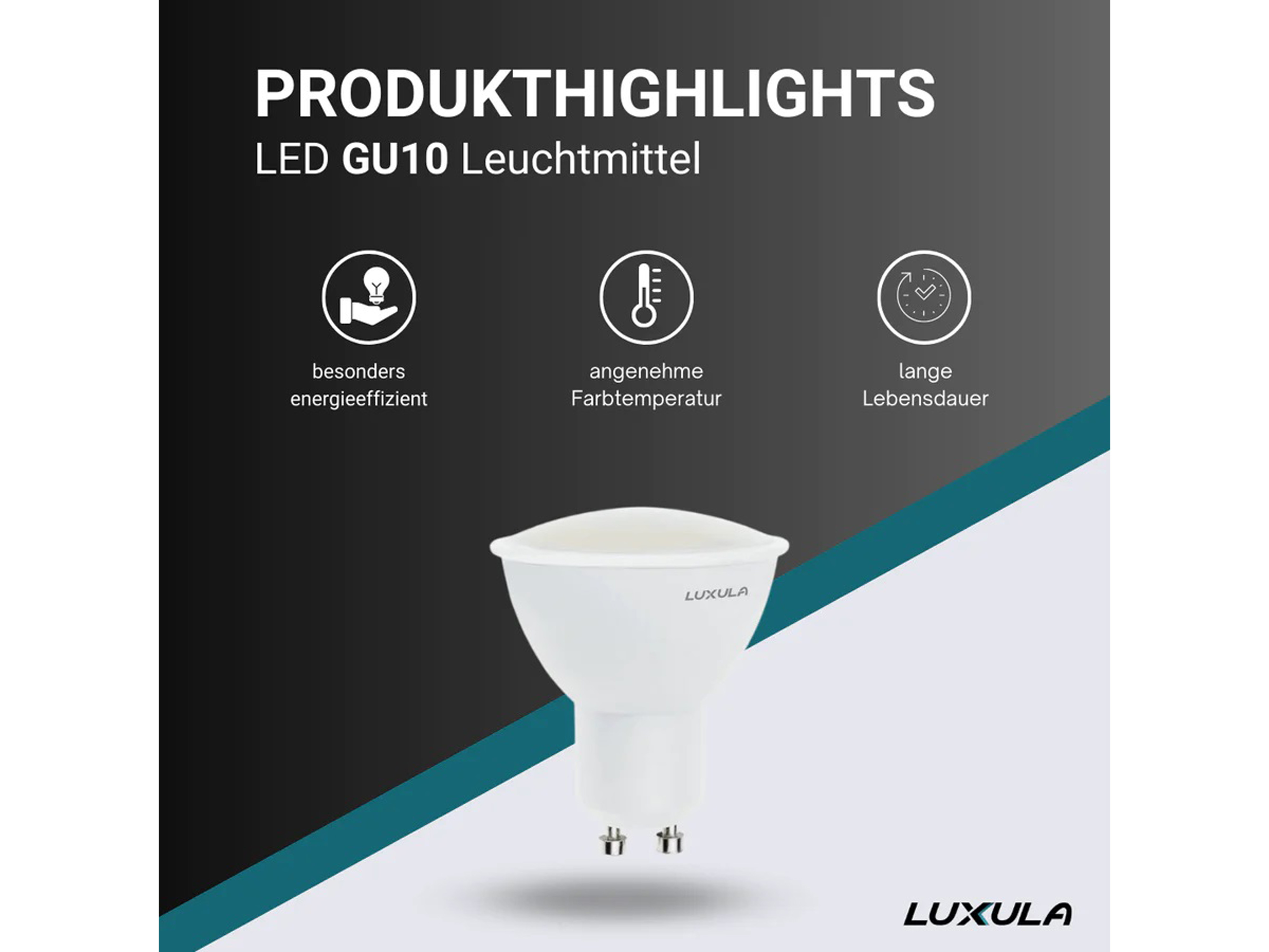 LUXULA LED-Lampe, Reflektorform, GU10, EEK: F, 5W, 436lm, 2700K