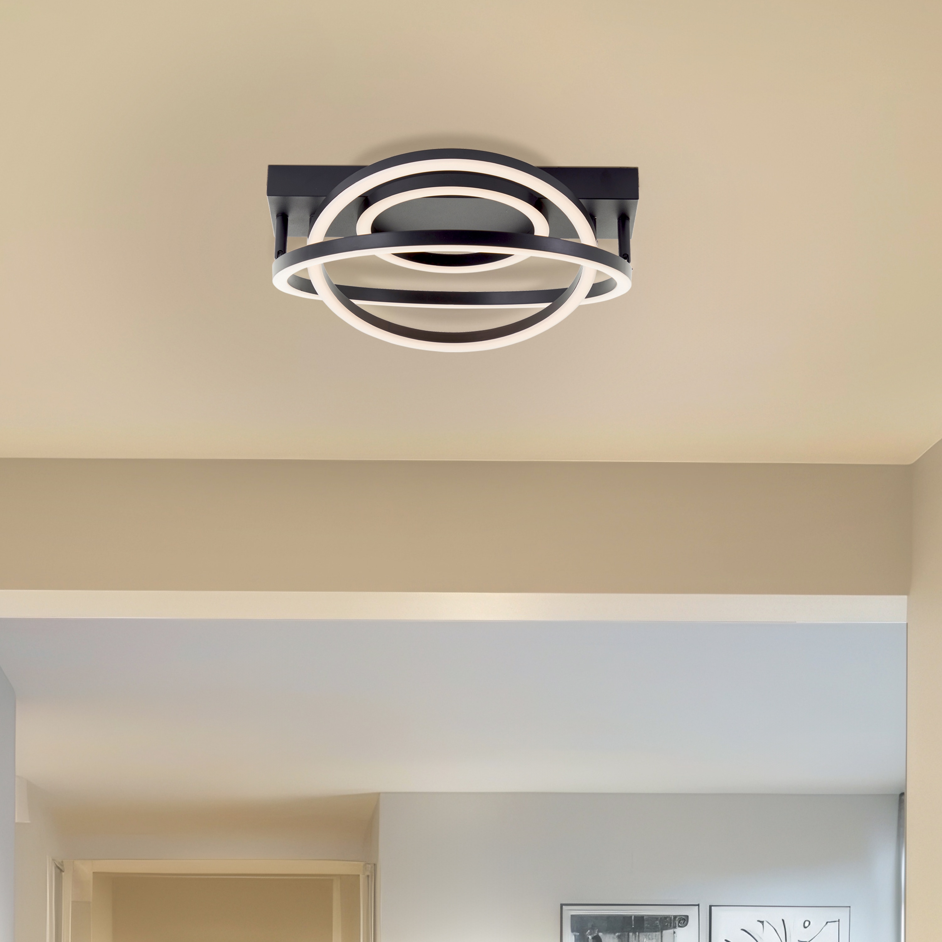 BRILLIANT LED-Deckenleuchte Pedley, 29,8 W, 3000 K, EEK: E, 3800 lm, IP20, schwarz