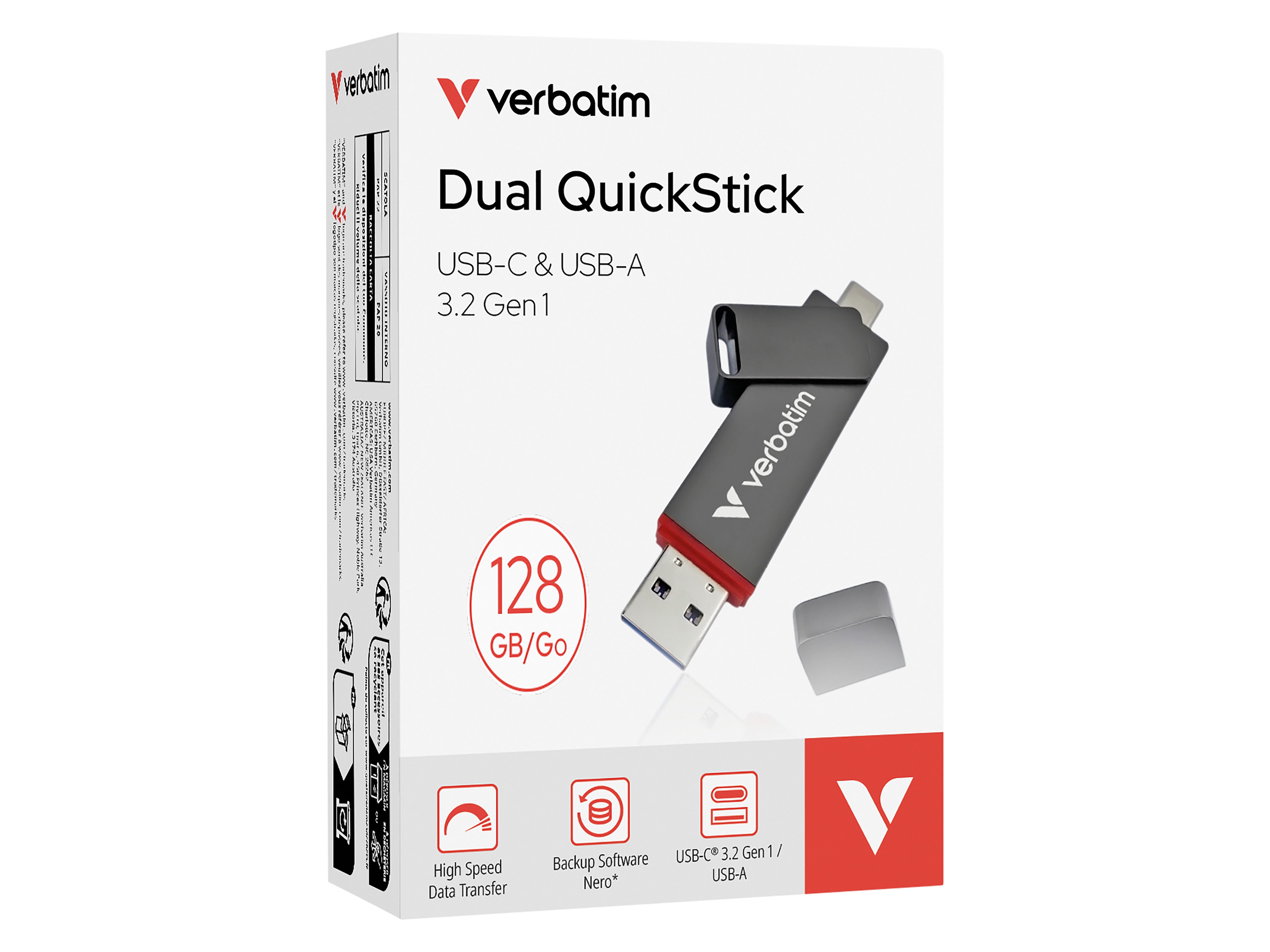 VERBATIM USB3.2 Stick Dual QuickStick 128GB VERBATIM USB3.2 Stick Dual QuickStick 128GB