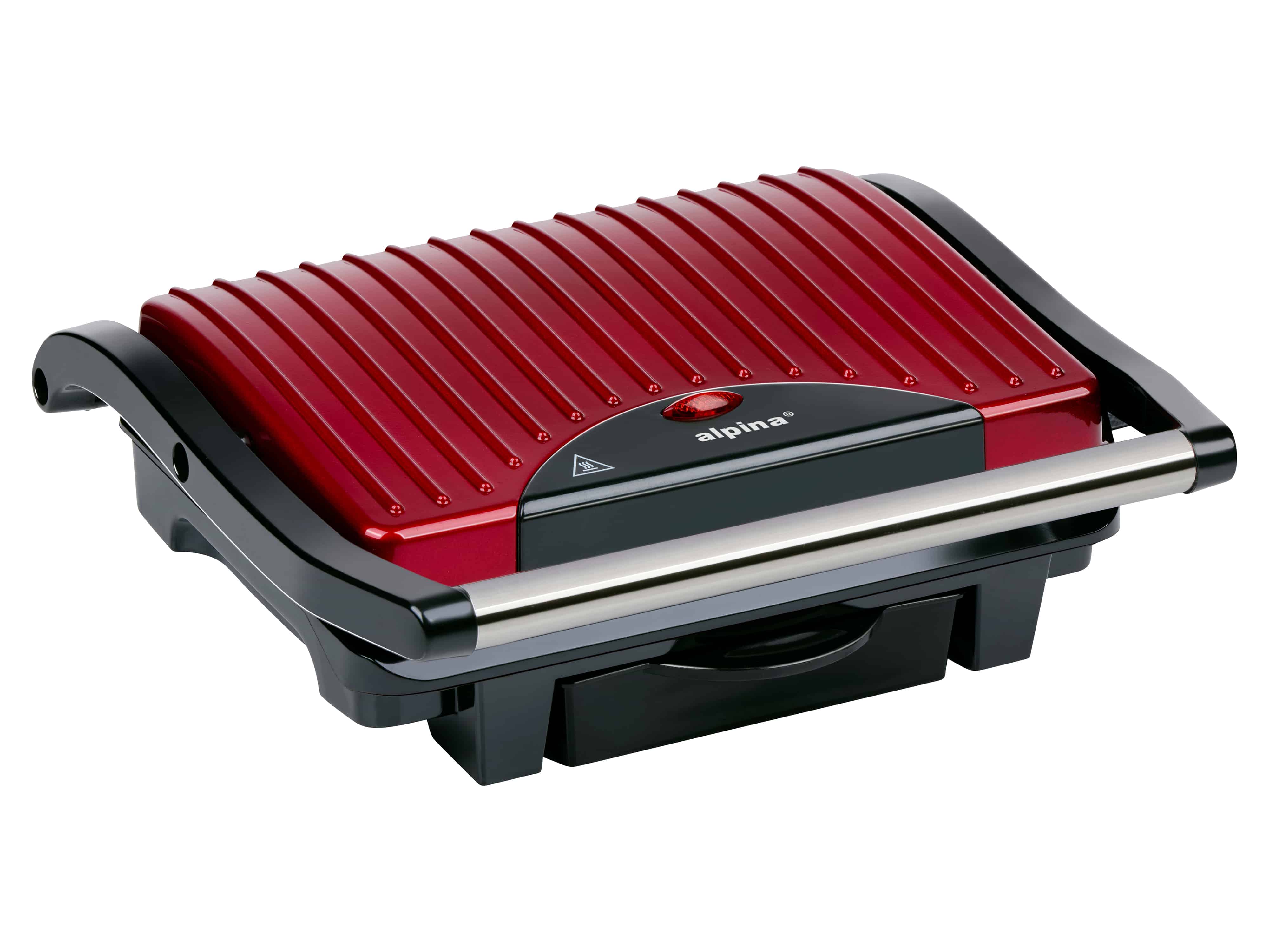 ALPINA Kontaktgrill, Multigrill, Panini, Sandwich, Fleisch, schwarz/rot, 1000W ALPINA Kontaktgrill, Multigrill, Panini, Sandwich, Fleisch, schwarz/rot, 1000W