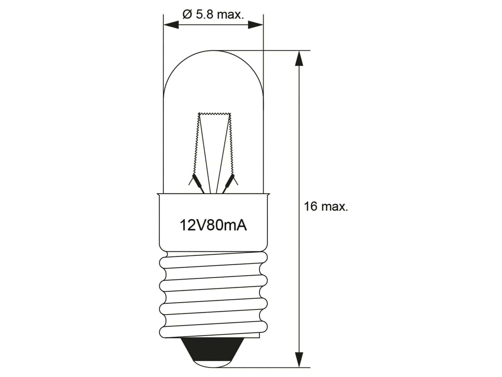 GOOBAY Röhrenlampe, 9521, T5, E5,5, 12 V, 1 W GOOBAY Röhrenlampe, 9521, T5, E5,5, 12 V, 1 W