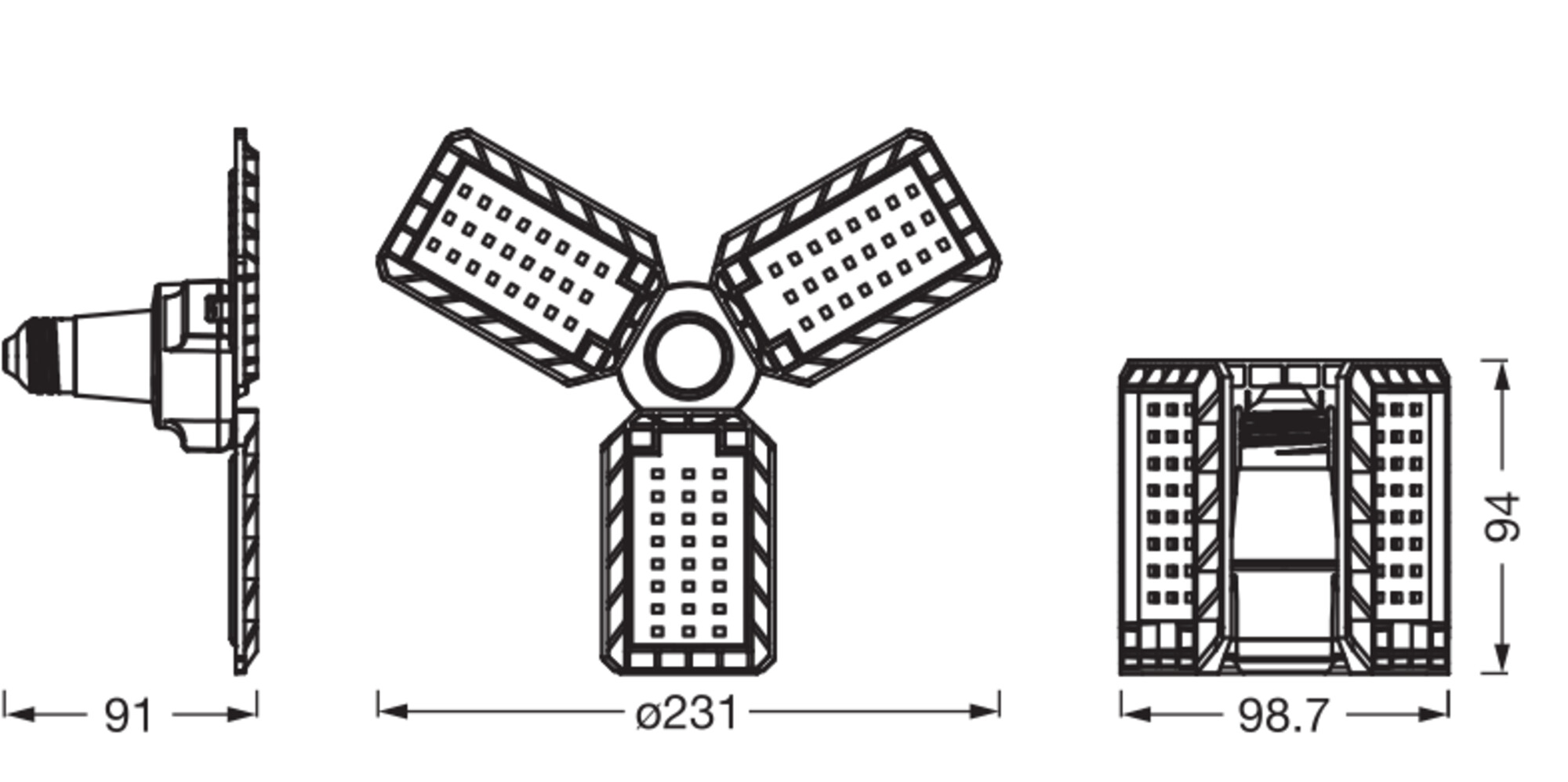 LEDVANCE LED-Deckenlampe Highbay Blade, E27, 17W, 1700 lm, 4000 K LEDVANCE LED-Deckenlampe Highbay Blade, E27, 17W, 1700 lm, 4000 K