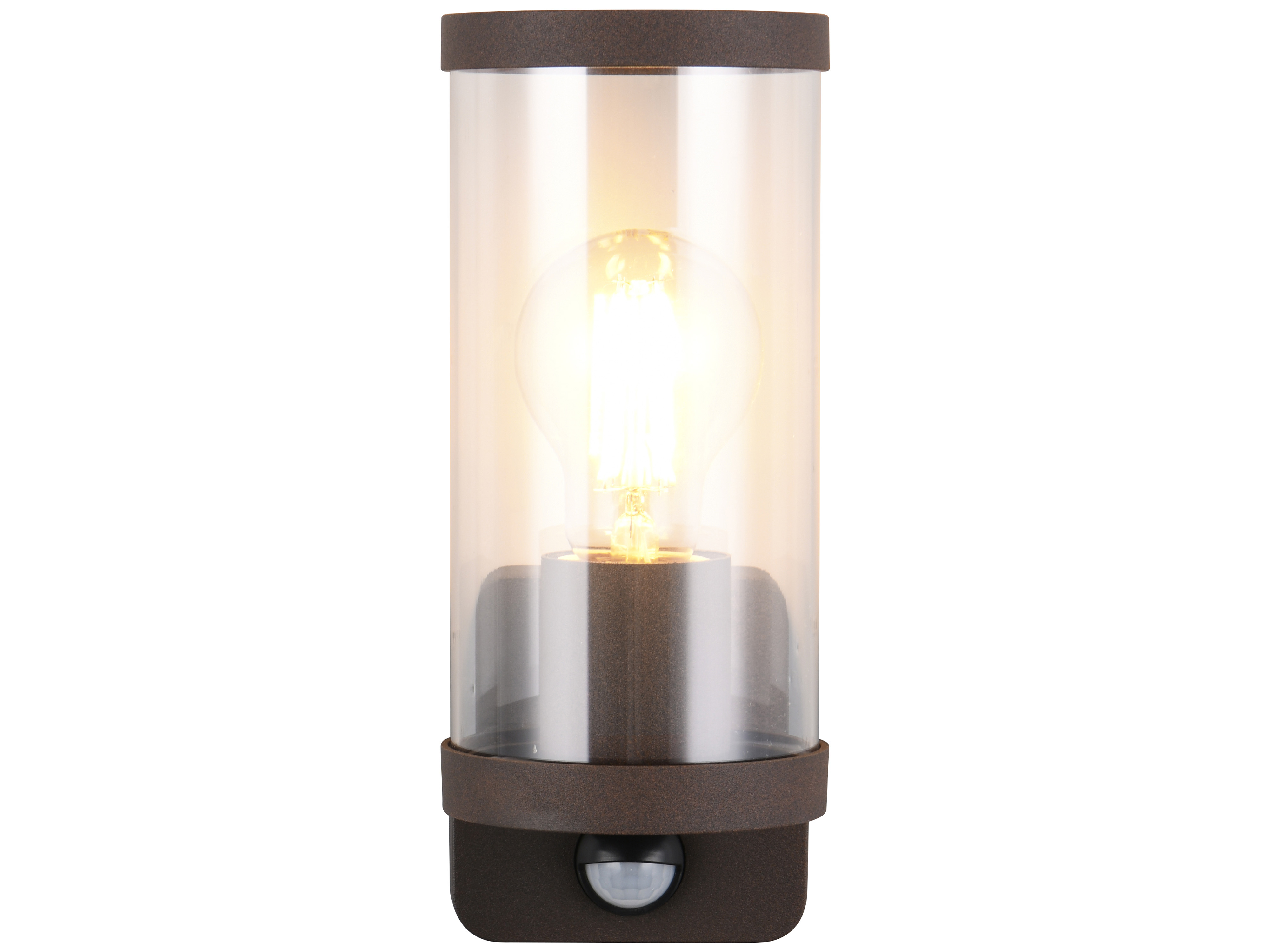 REALITY Wandleuchte BONITO R21599124, E27, ohne LM, Bewegungssensor, IP44, braun REALITY Wandleuchte BONITO R21599, E27, 28W, ohne Leuchtmittel, Bewegungssensor, IP44, braun