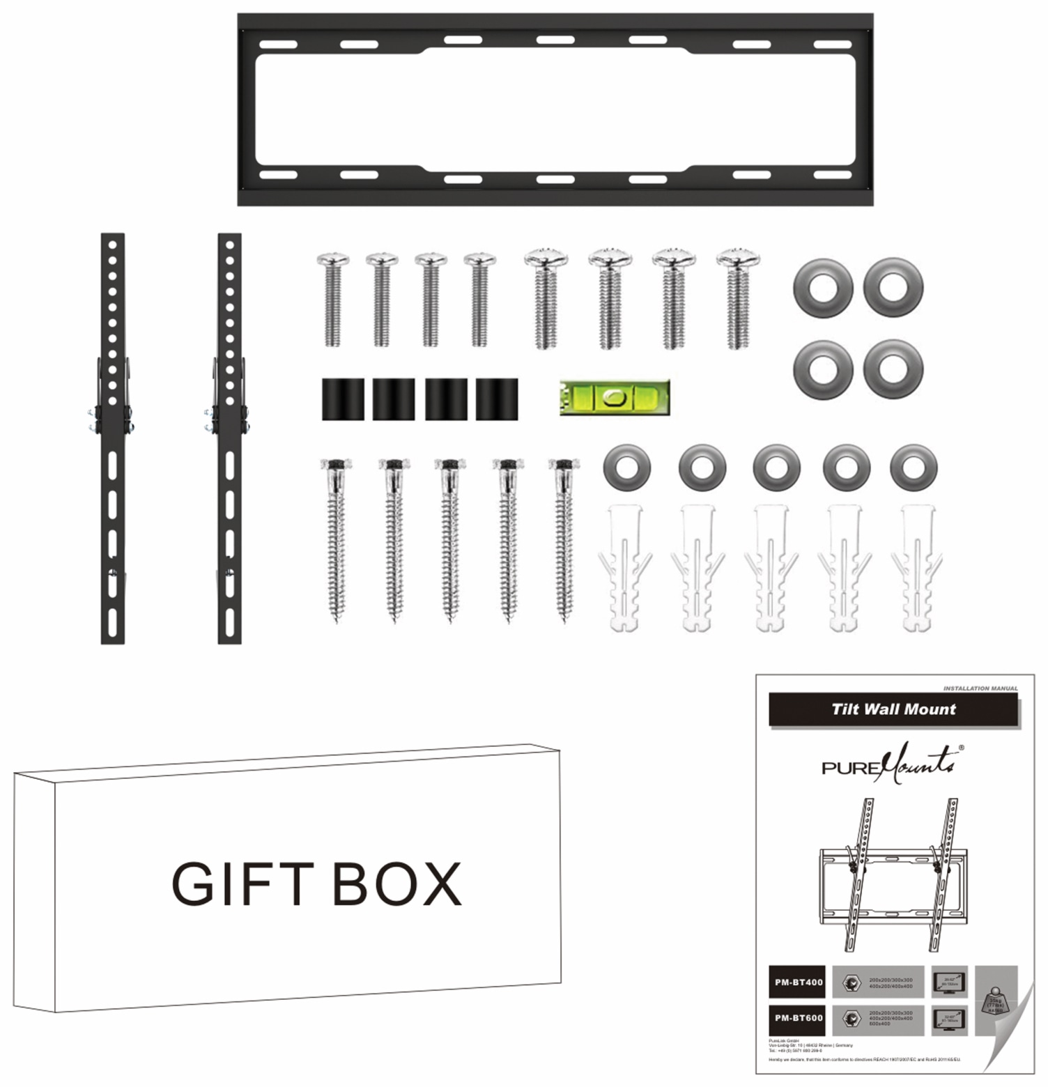 PUREMOUNTS TV-Wandhalter PM-BT600, VESA 600x400mm