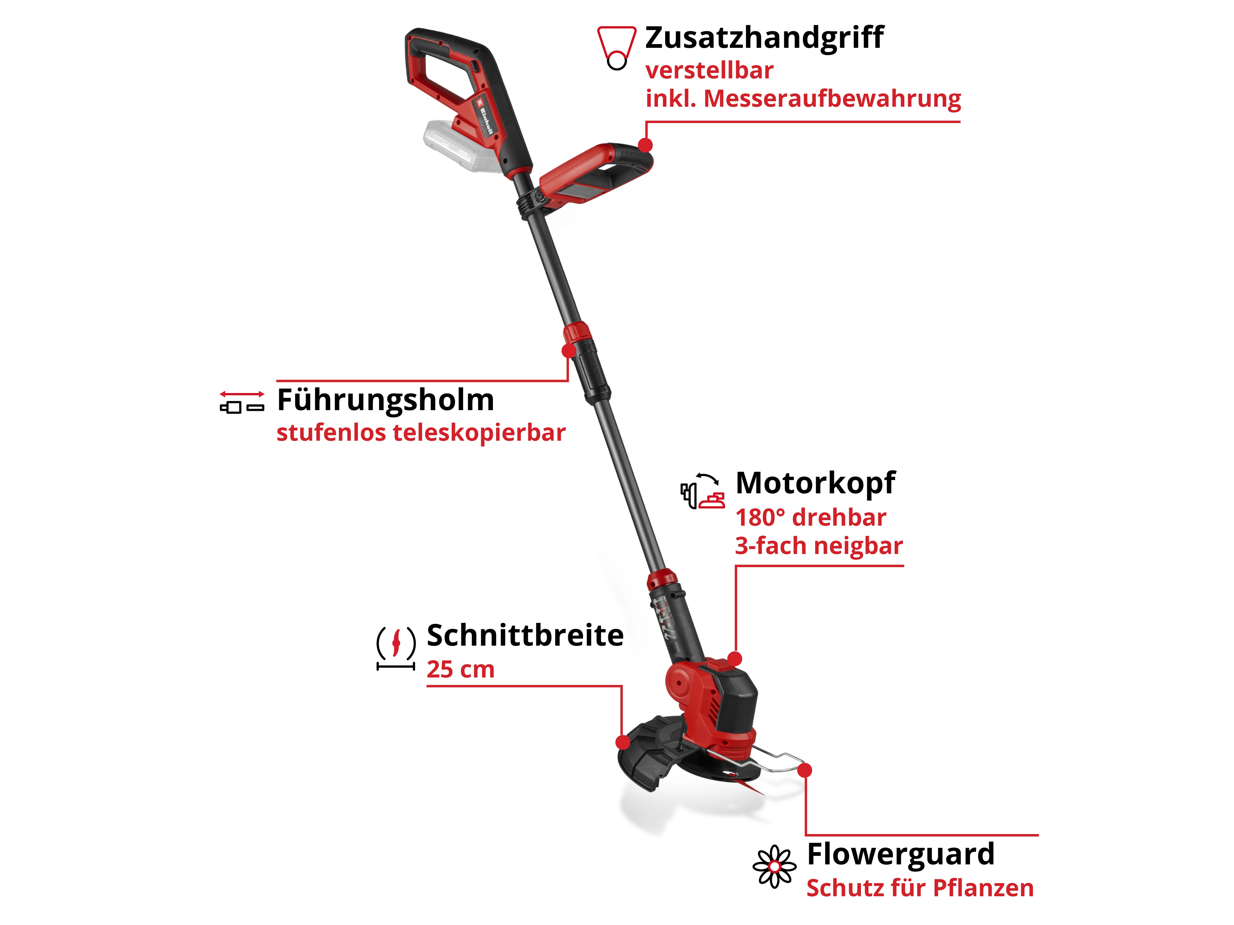 EINHELL Akku-Rasentrimmer GE-CT 18/25 Li Kit (1x 4,0 Ah)