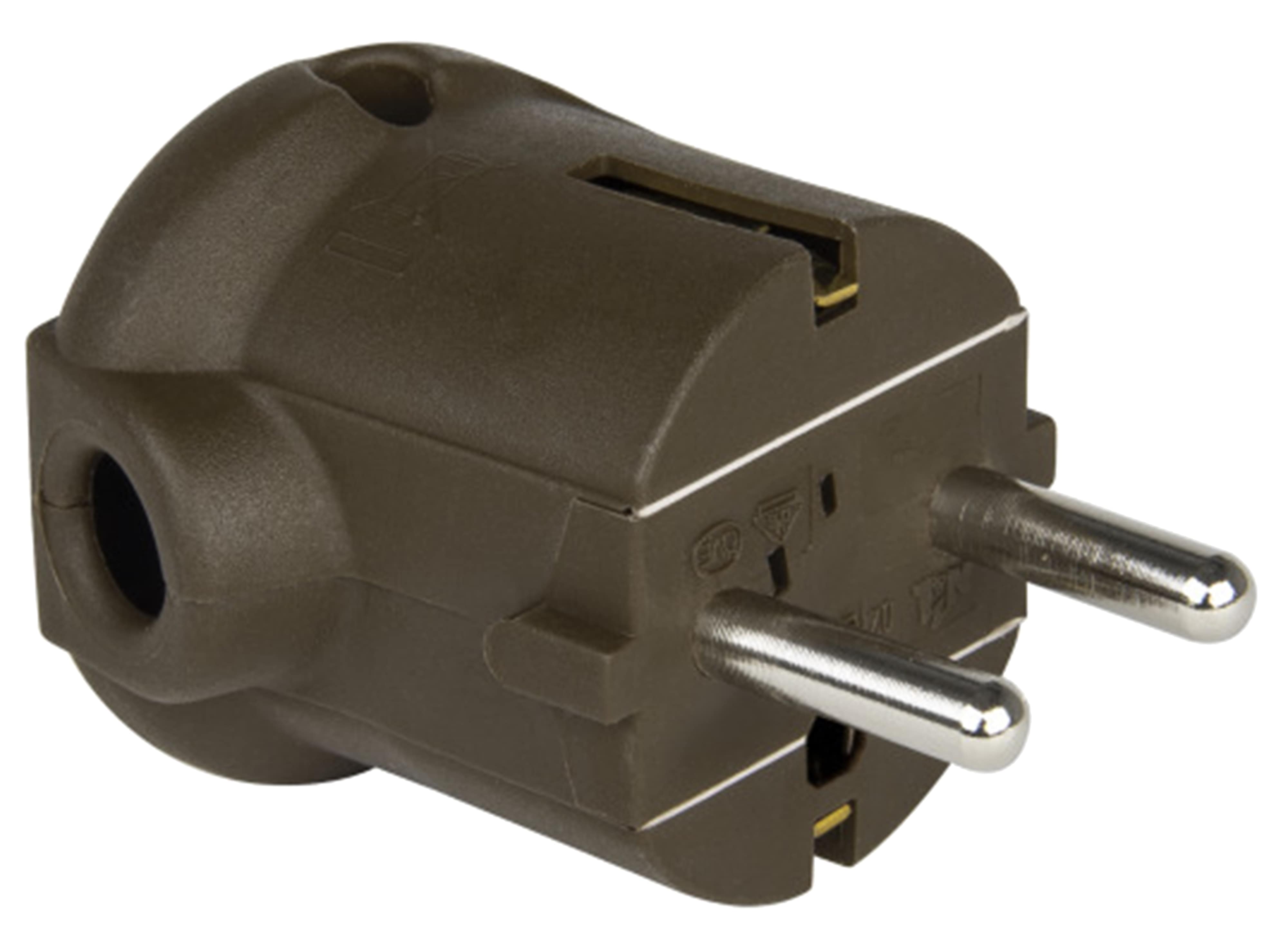 PCE Schutzkontaktstecker PP 2SL, seitlich, braun PCE Schutzkontaktstecker PP 2SL, seitlich, braun