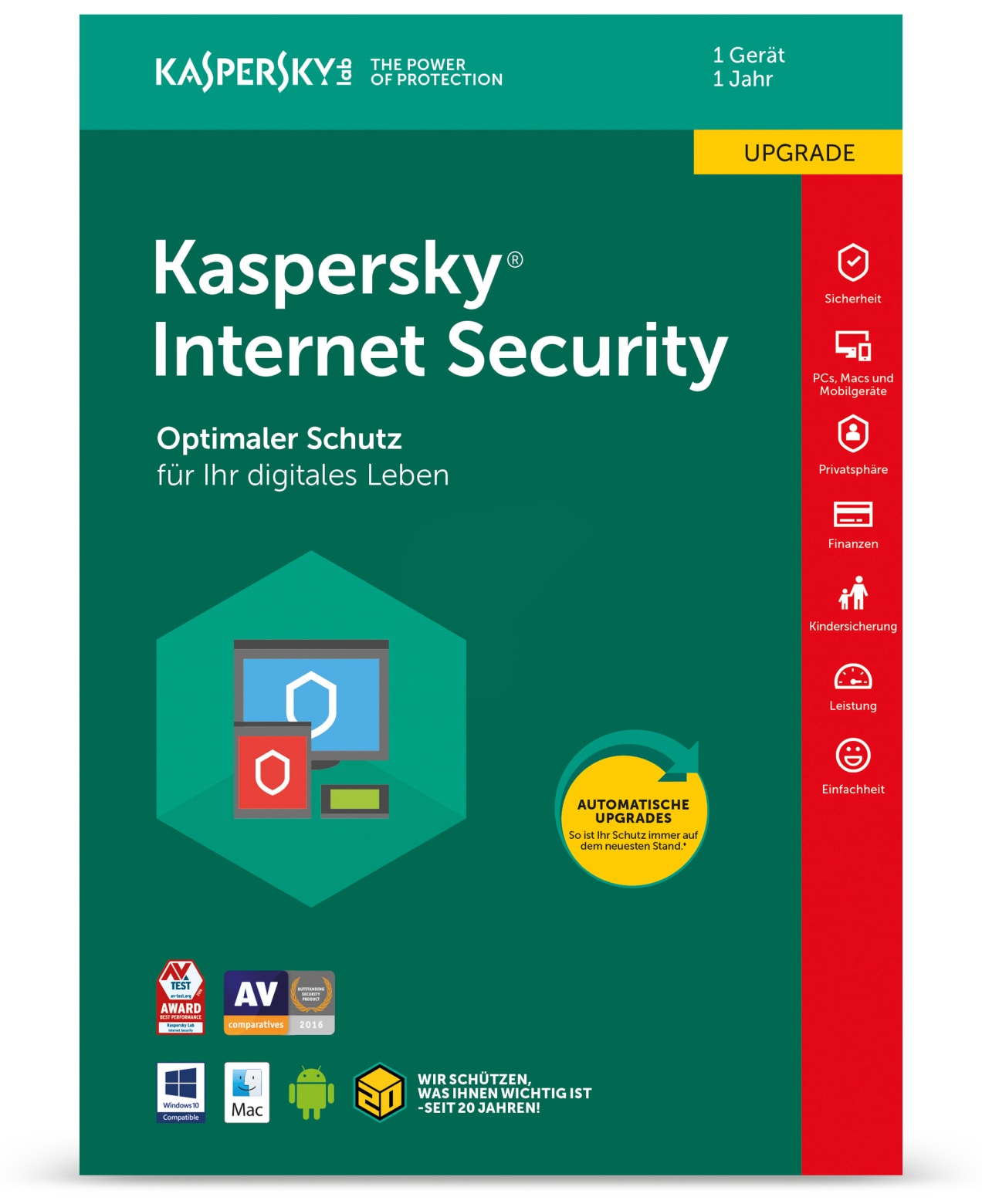 KASPERSKY Internet Security 2018, 1 Gerät, 1 Jahr