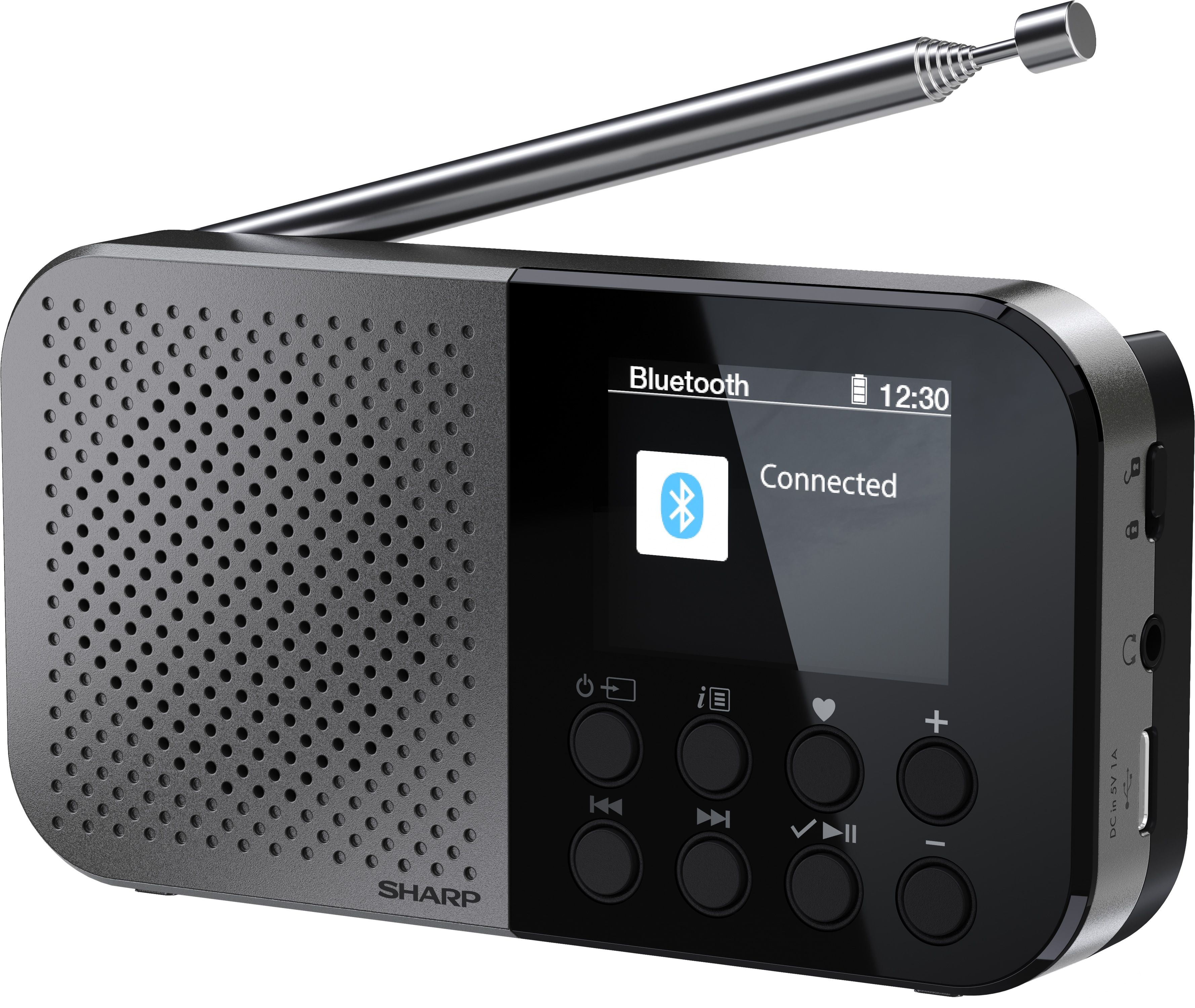 SHARP Digitalradio-tragbar DR-P520, schwarz, DAB+, Bluetooth, USB-C