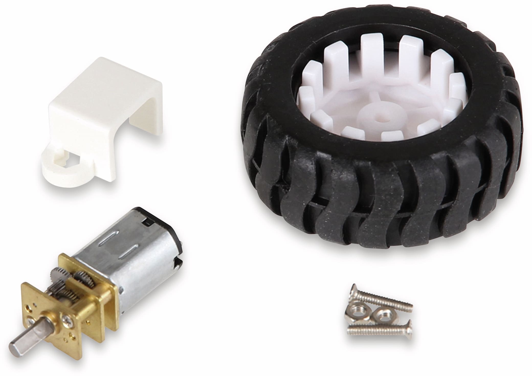 JOY-IT Mini Metallgetriebemotor mit Rad und Halter
