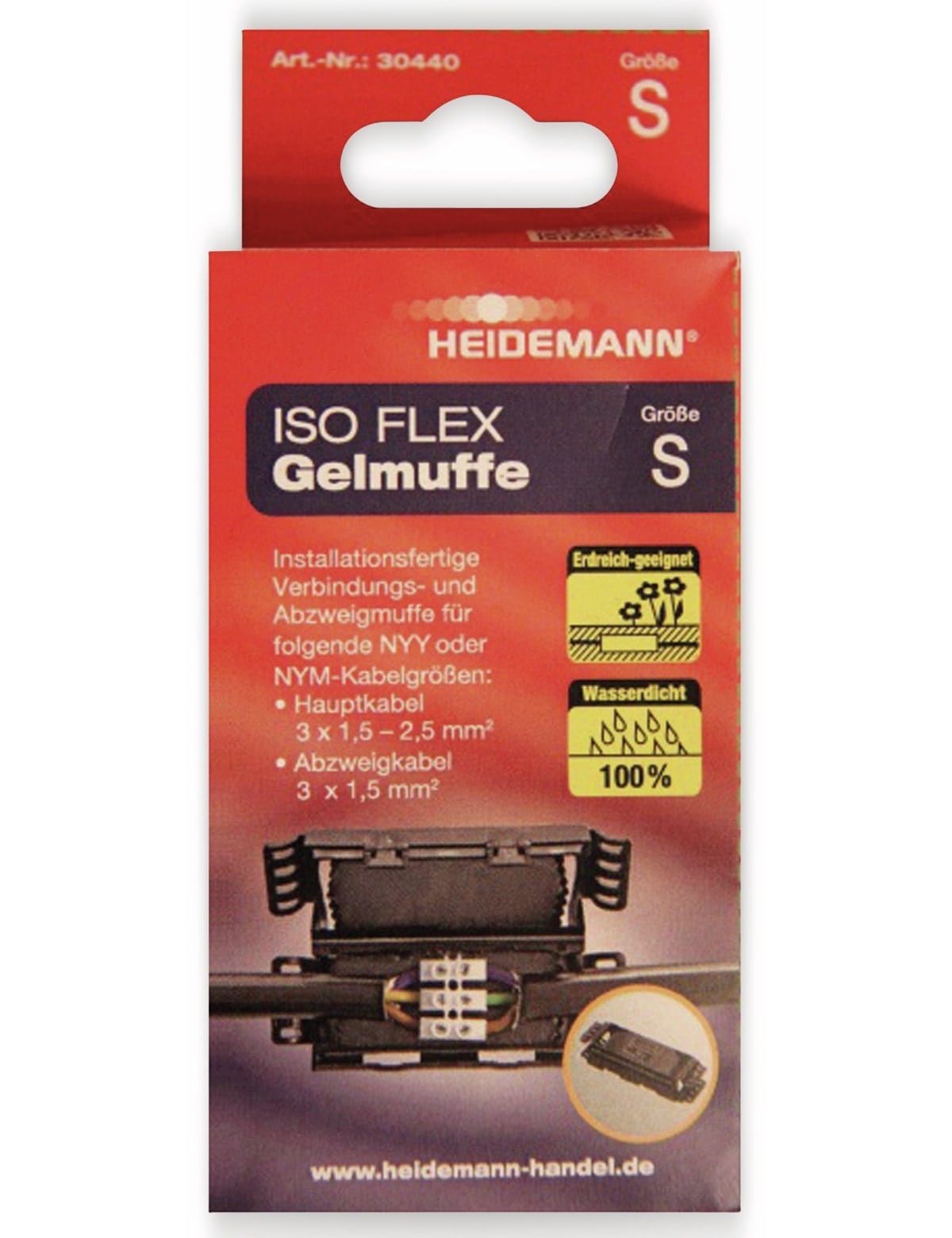 HEIDEMANN Kabelmuffe ISO Flex 30440, Größe S HEIDEMANN Kabelmuffe ISO Flex 30440, Größe S