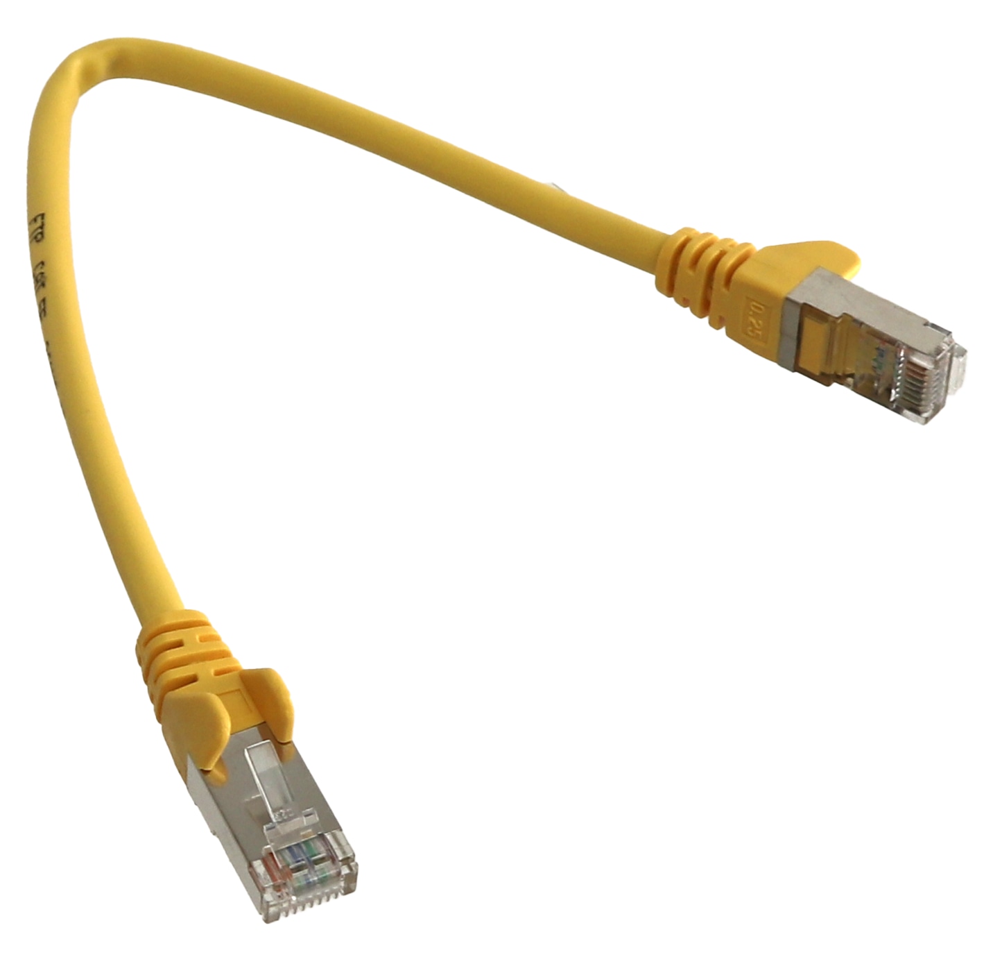 CAT.5E Patchkabel, 0,25 m, gelb, F/UTP CAT.5E Patchkabel, 0,25 m, gelb, FTP