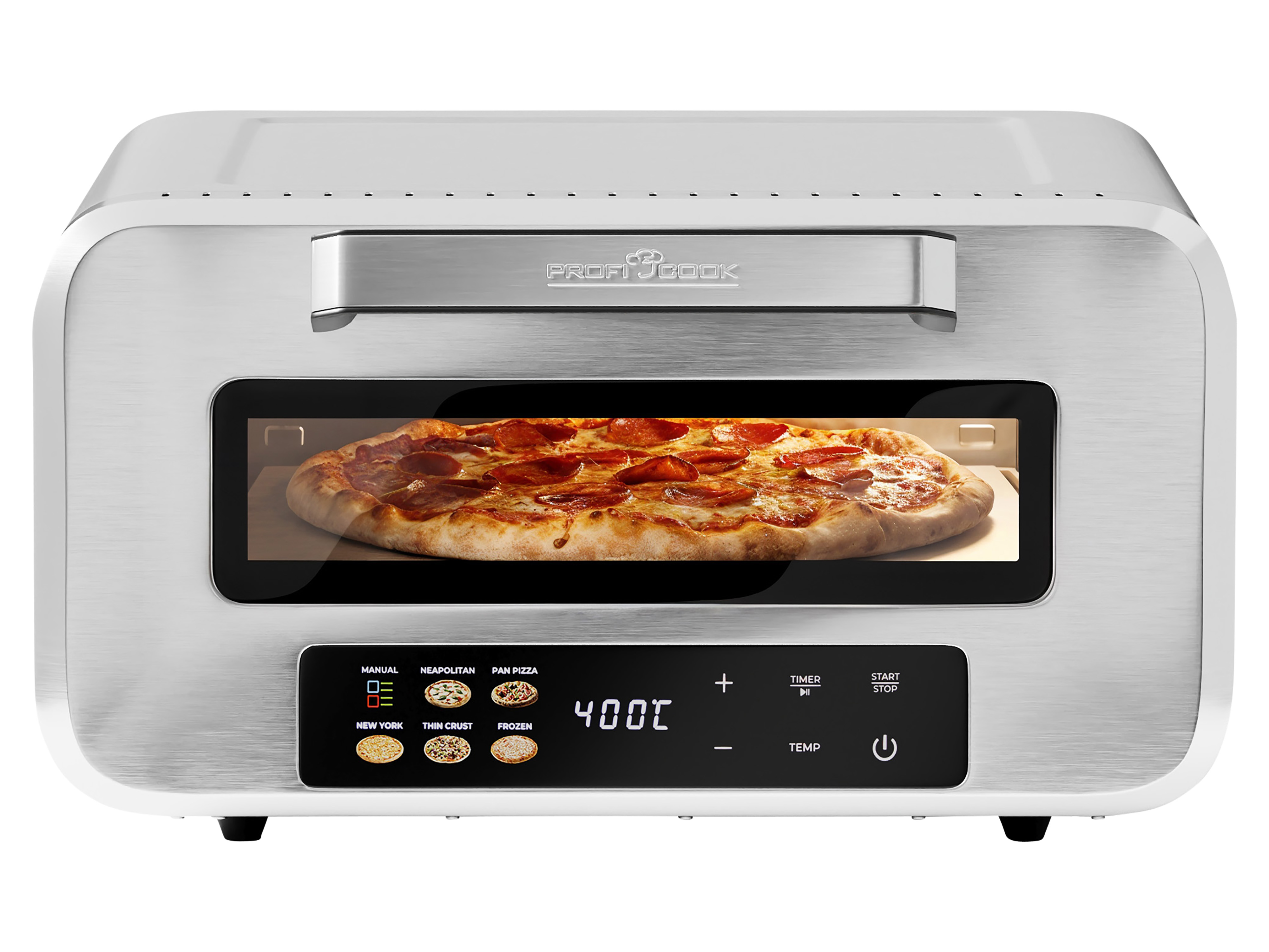 PROFICOOK Pizzaofen PC-PO 1323, inkl. Pizzastein & Pizzaheber, 400°C