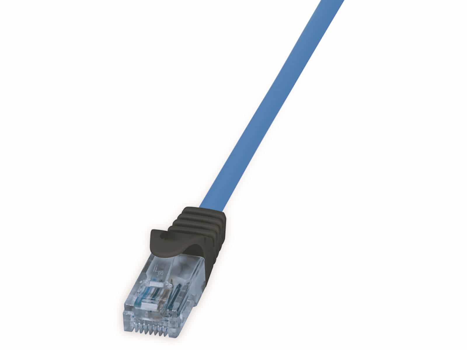 LOGILINK CAT.6a Netzwerkkabel CPP001, U/UTP, 10G, PoE, HDBT, blau, 1m