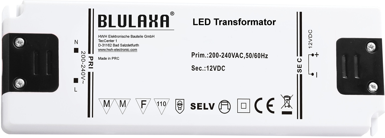 BLULAXA LED Netzteil, 15 W für 12 V- LED-Lampen u. Stripes
