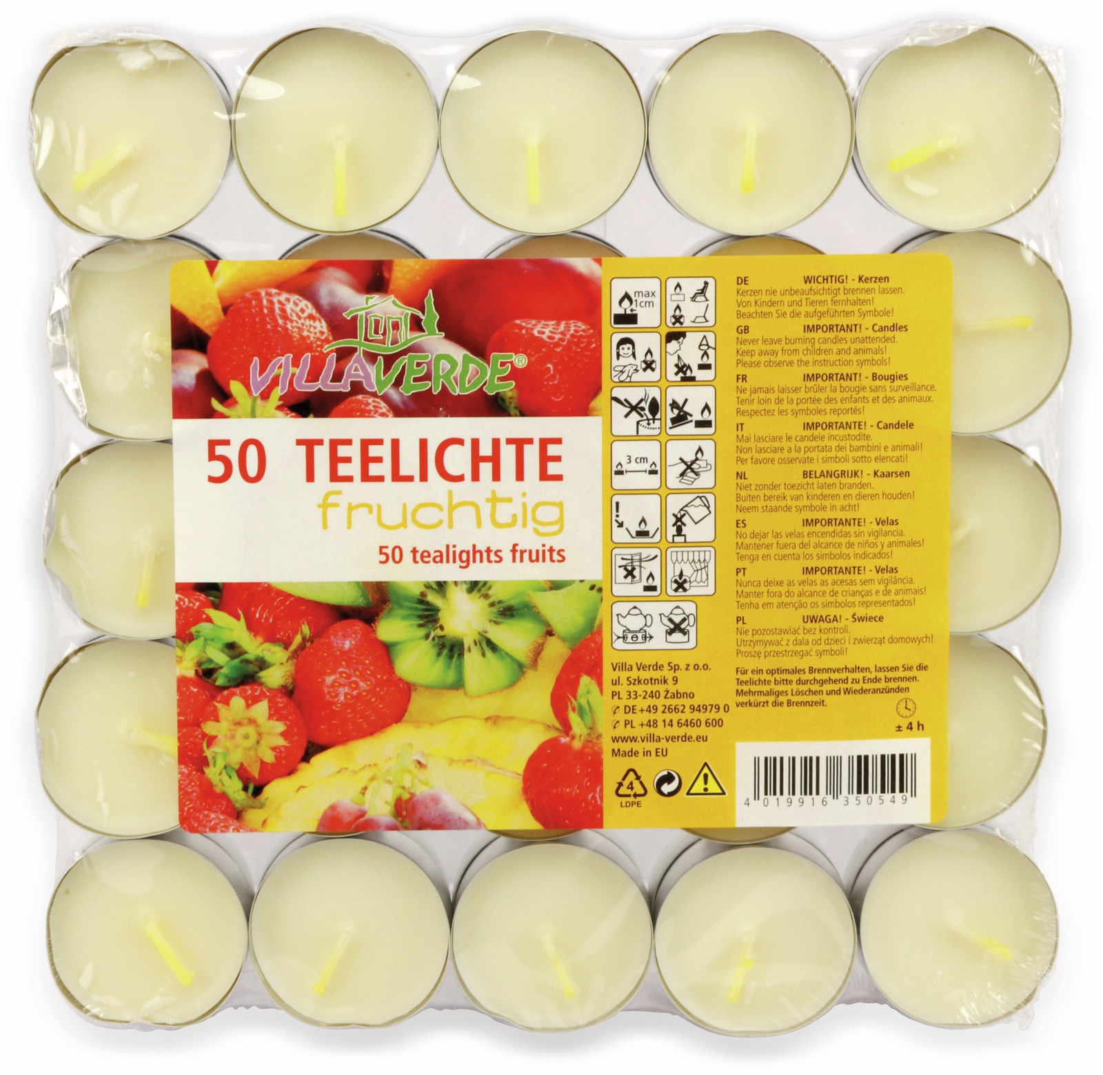 Duft-Teelichter, verschiedene Beerendüfte, 50 Stück