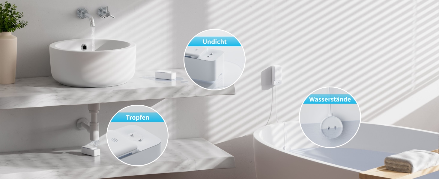 SWITCHBOT WLAN Wassermelder, mit Sensorkabel, weiß