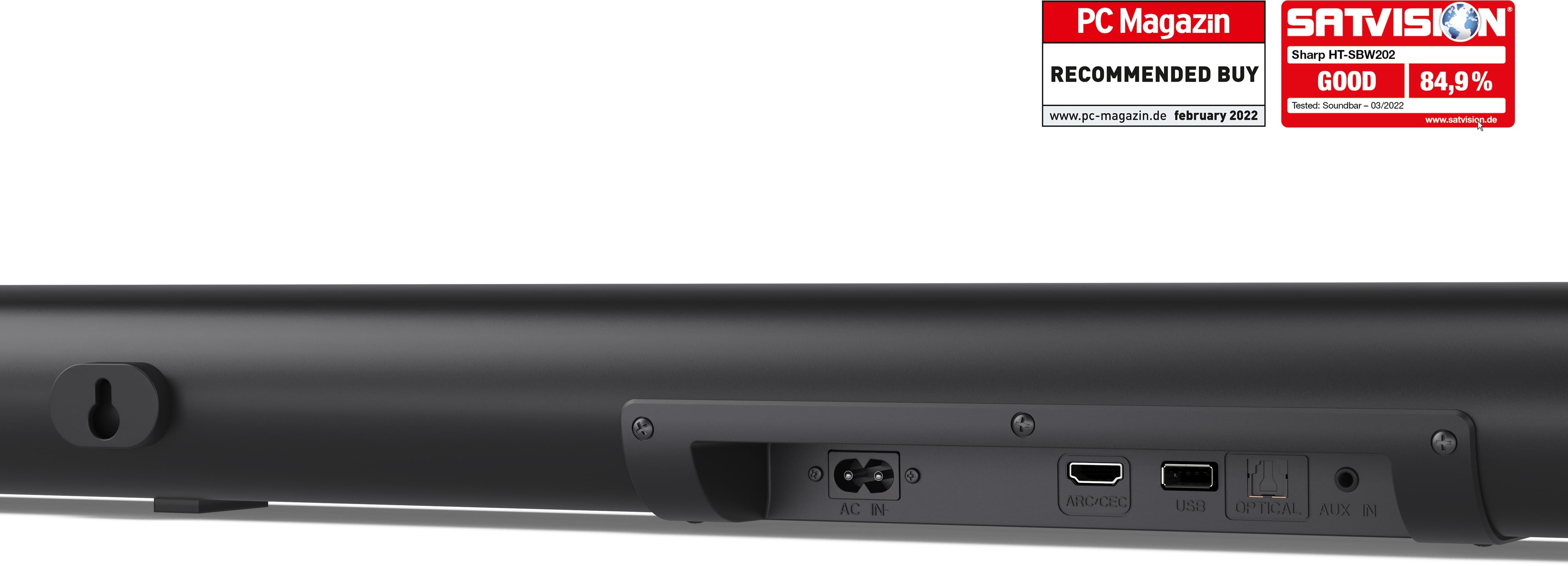 SHARP Soundbar-System HT-SBW202, Subwoofer, Bluetooth, HDMI, 200 W SHARP Soundbar-System HT-SBW202, Subwoofer, Bluetooth, HDMI, 200 W