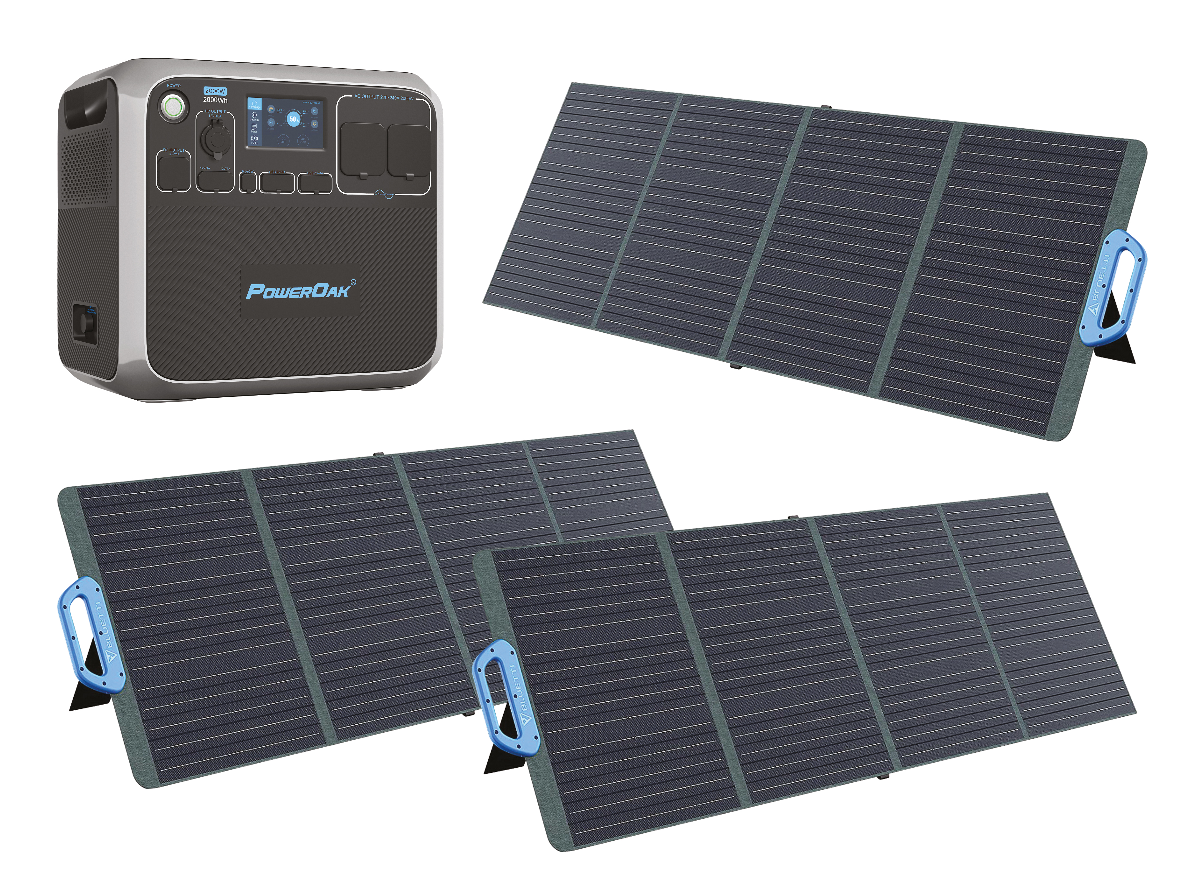 BLUETTI Powerstation-Set AC200P + 3x 120 W Solarmodul
