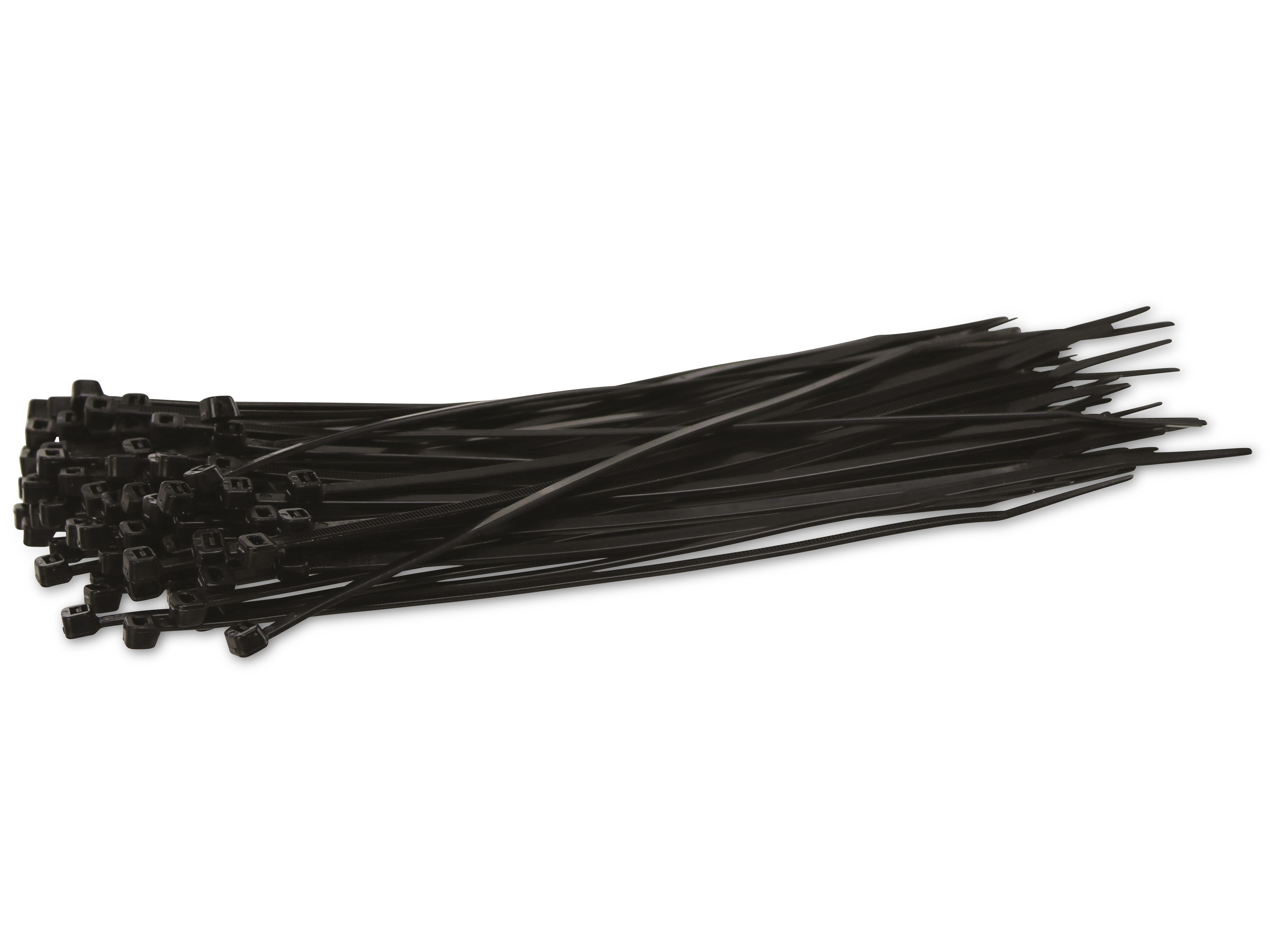 KSS Kabelbinder-Sortiment Polyamid 6.6, schwarz, 203x3,6, UV-beständig, 100 Stück