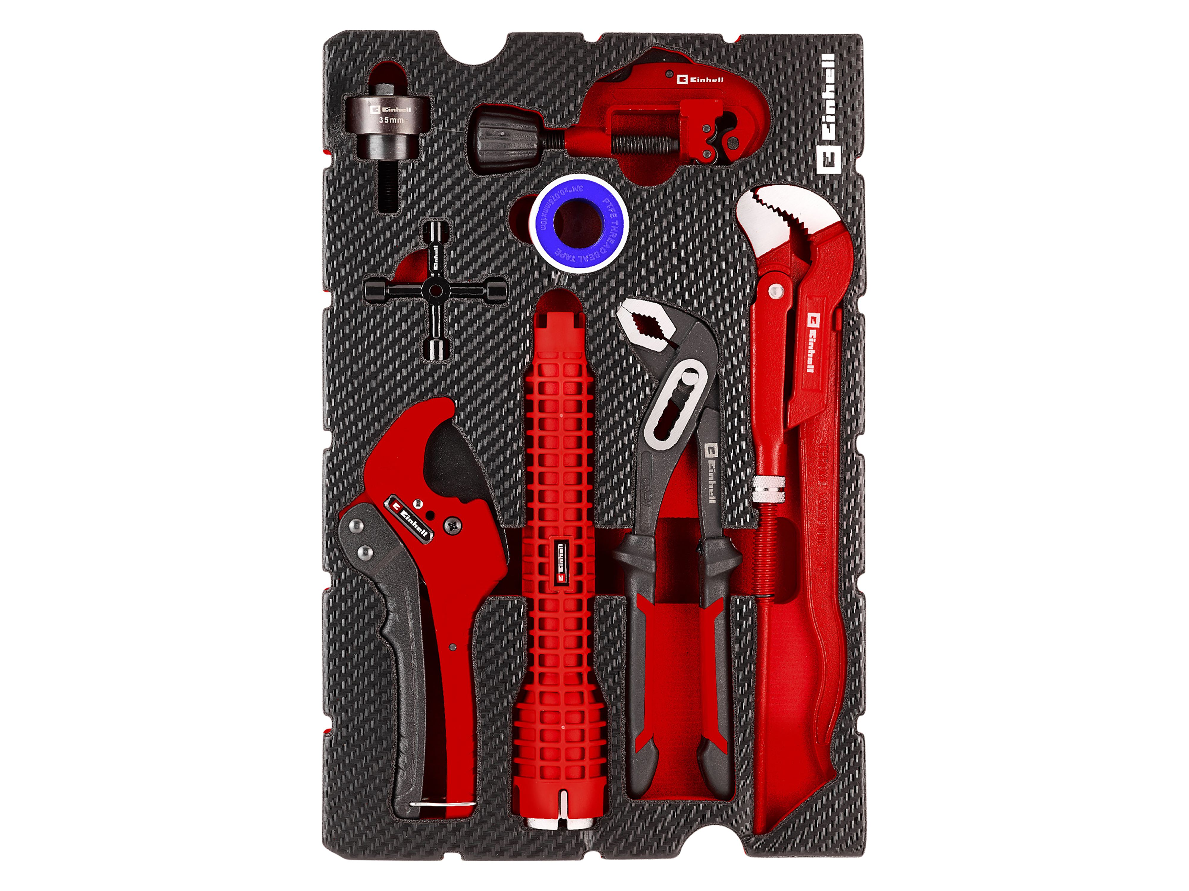EINHELL E-Case-Einleger Sanitärinstallation Klempner-Set, 370527, 8-teilig