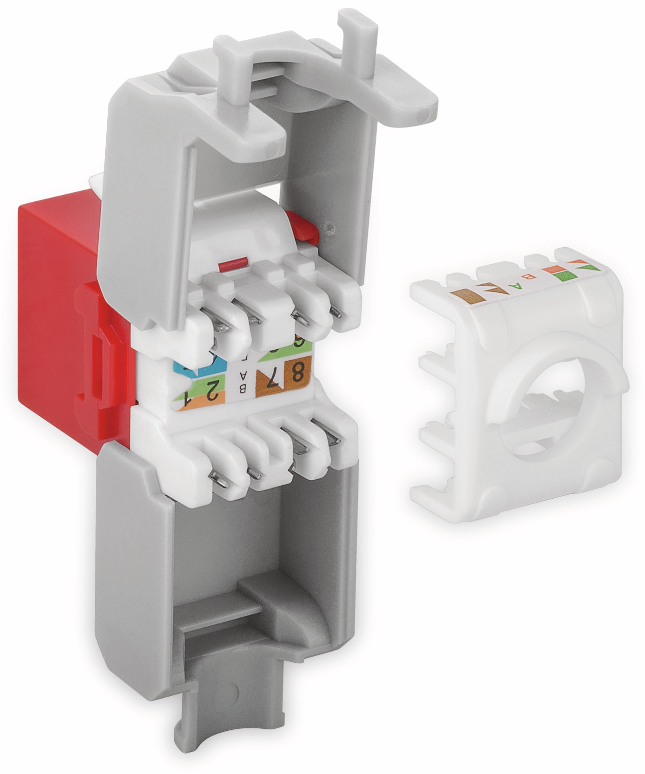 GOOBAY Einbau-Modul 90689, CAT.6a, UTP, Breite 16,5 mm, rot