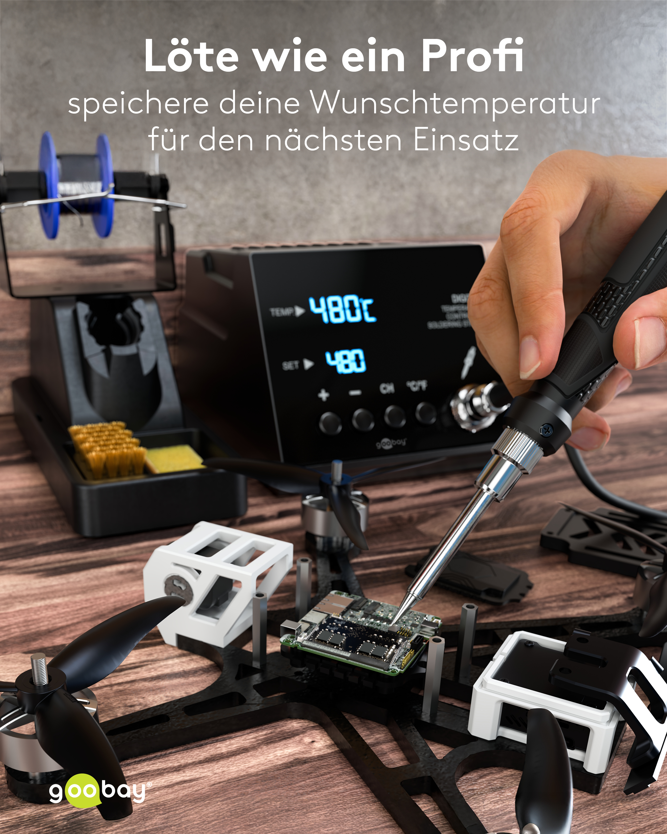 GOOBAY Digitale Lötstation, 78624, 70 W, 480 °C