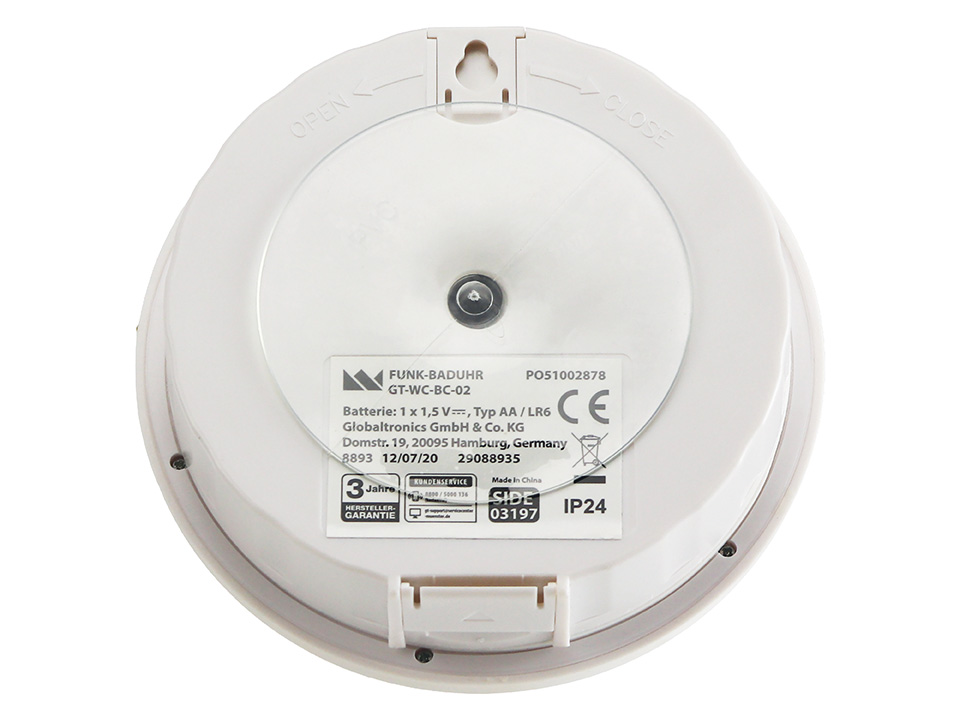 Analoge Funkuhr, Temperaturanzeige, weiß/schwarz