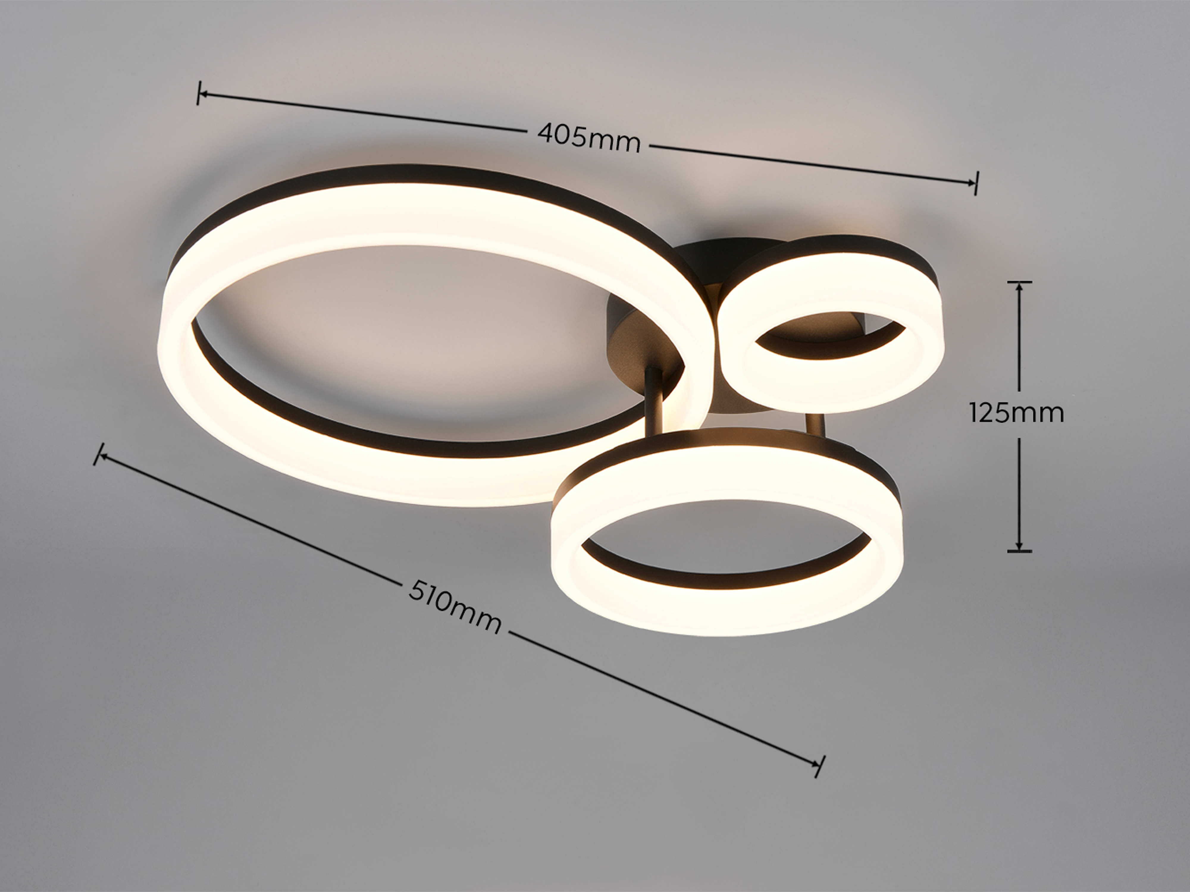 REALITY LED-Deckenleuchte Scope R63601332, 32W, 3000K, 4000lm, warmweiß, IP20, schwarz