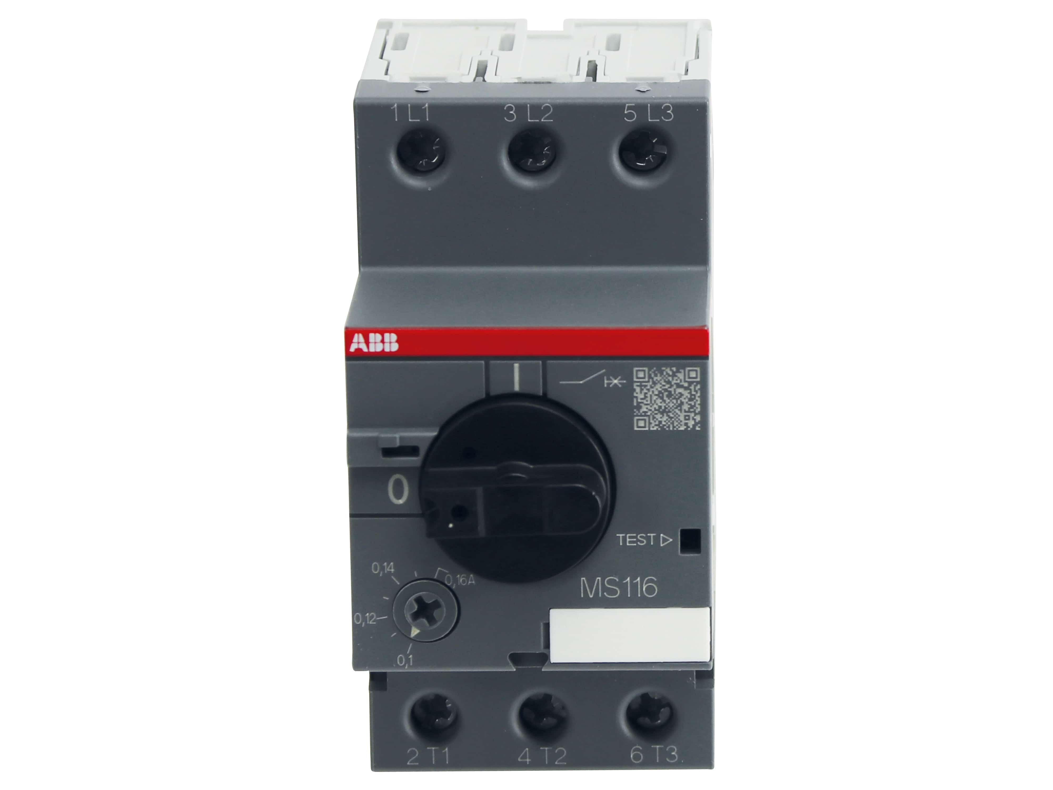 ABB Motorschutzschalter MS116-0.16, Auslöseklasse 10 A, 0.1...0.16 A