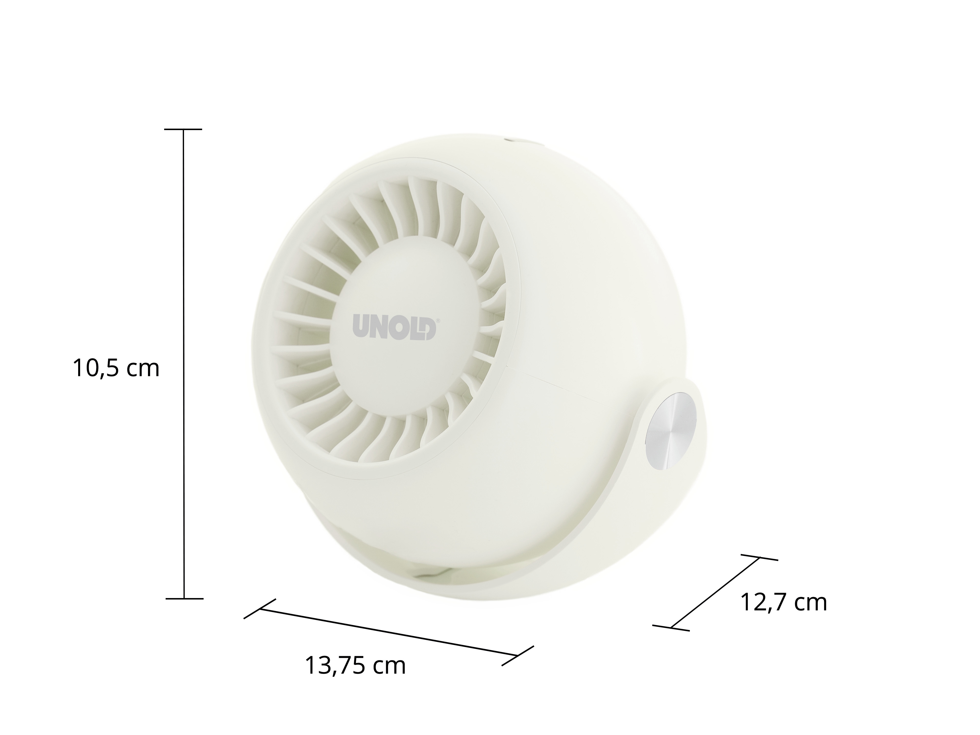 Akku-Ventilatur UNOLD Breezy Bowl, (Ø x H) 90mm x 105 mm, 6W, creme