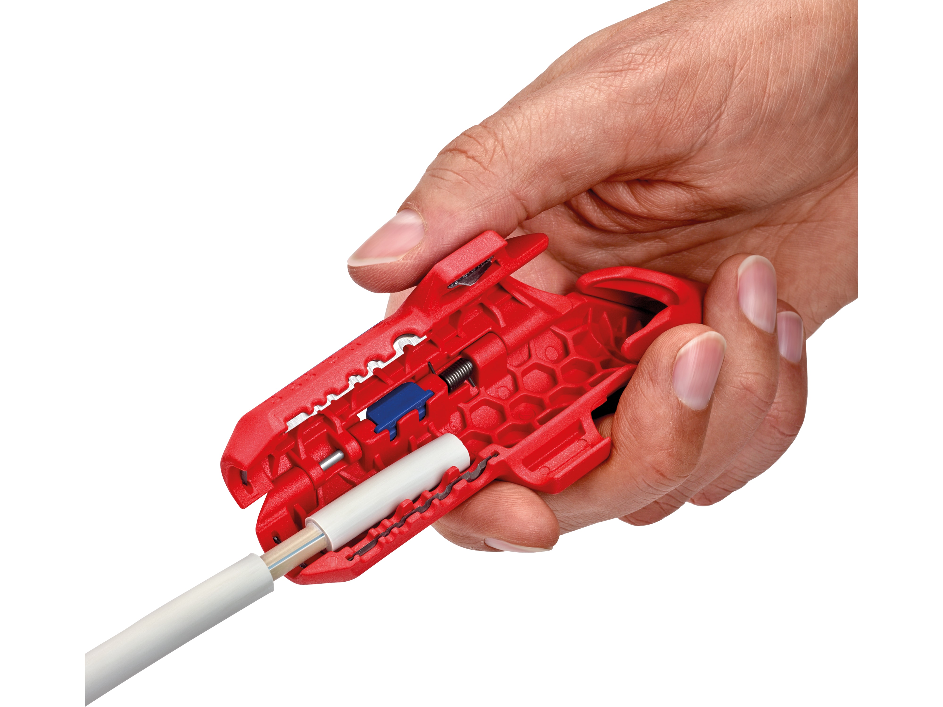 KNIPEX Universal-Abmantelungswerkzeug, ErgoStrip® 16 95 01 SB, für Rechtshänder