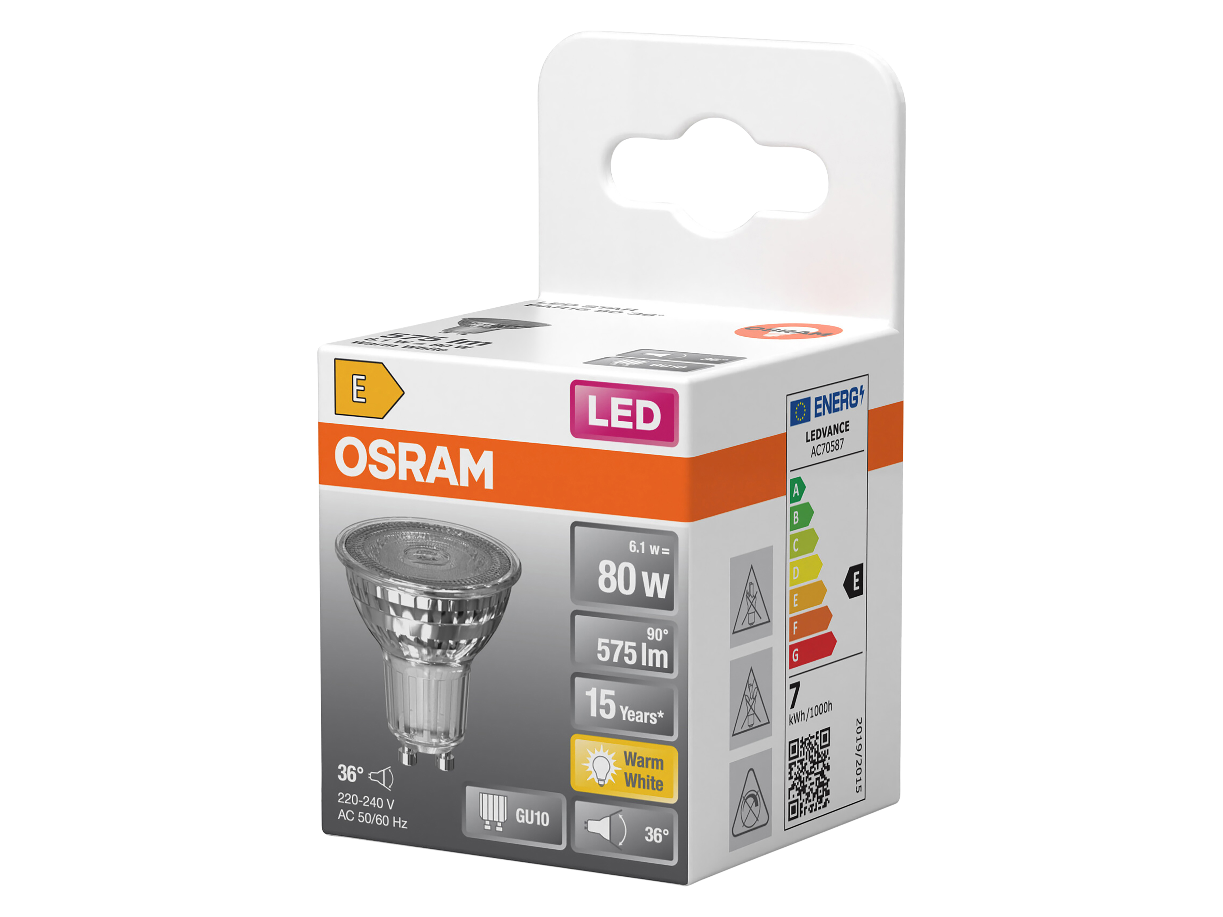 OSRAM LED-Lampe SUPERSTAR, dimmbar, GU10, 2 W, 2700 K, EEK: E, 210 lm, warmweiß