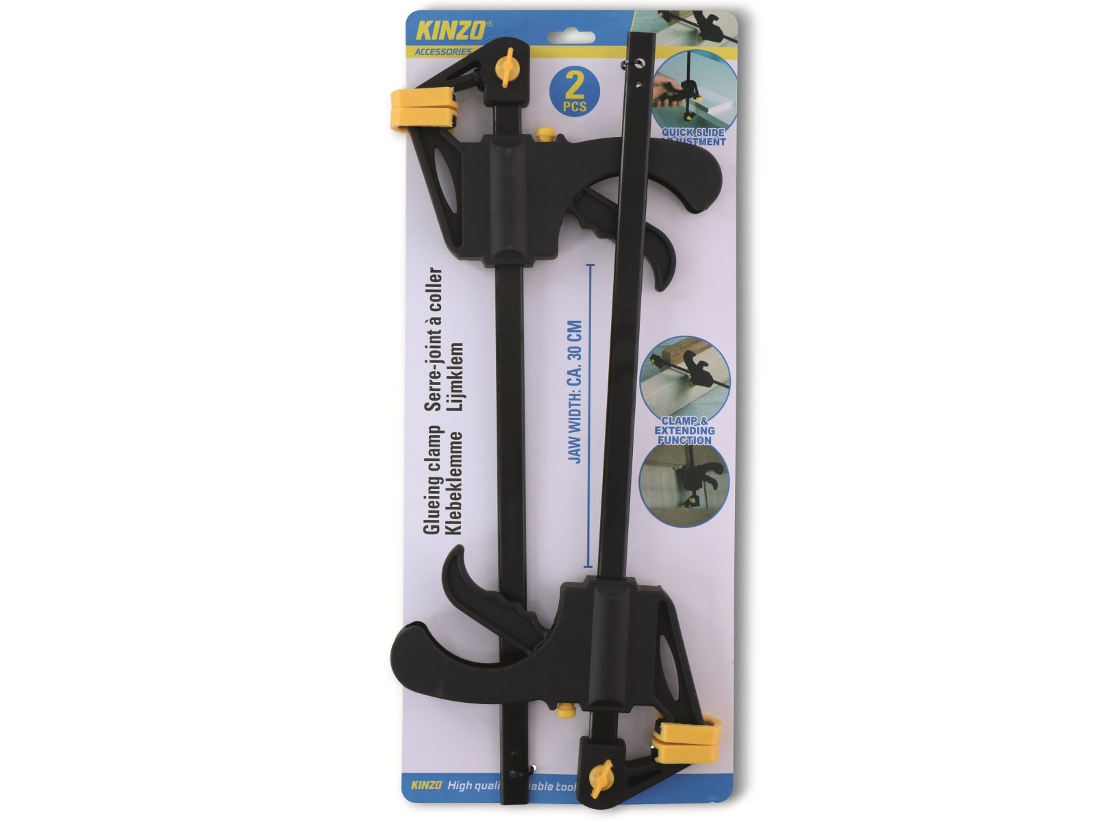 KINZO Schnellspannzwinge, 2 Stück, 30 cm KINZO Schnellspannzwinge, 2 Stück, 30 cm
