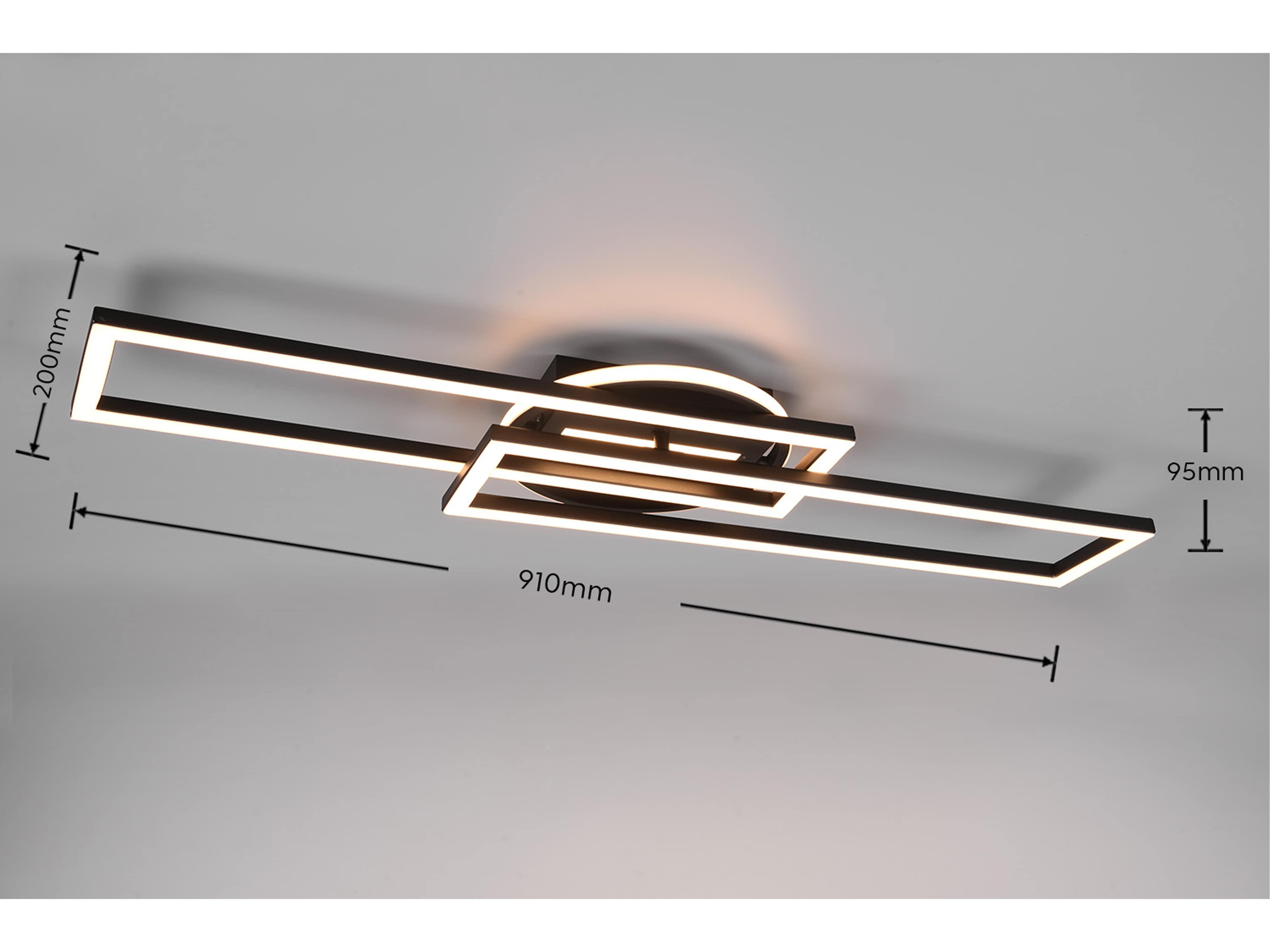 REALITY LED-Deckenleuchte Twister R67183132 schwarz, 30 W, 4500 lm, CCT REALITY LED-Deckenleuchte Twister R67183132 schwarz, 30 W, 4500 lm, CCT