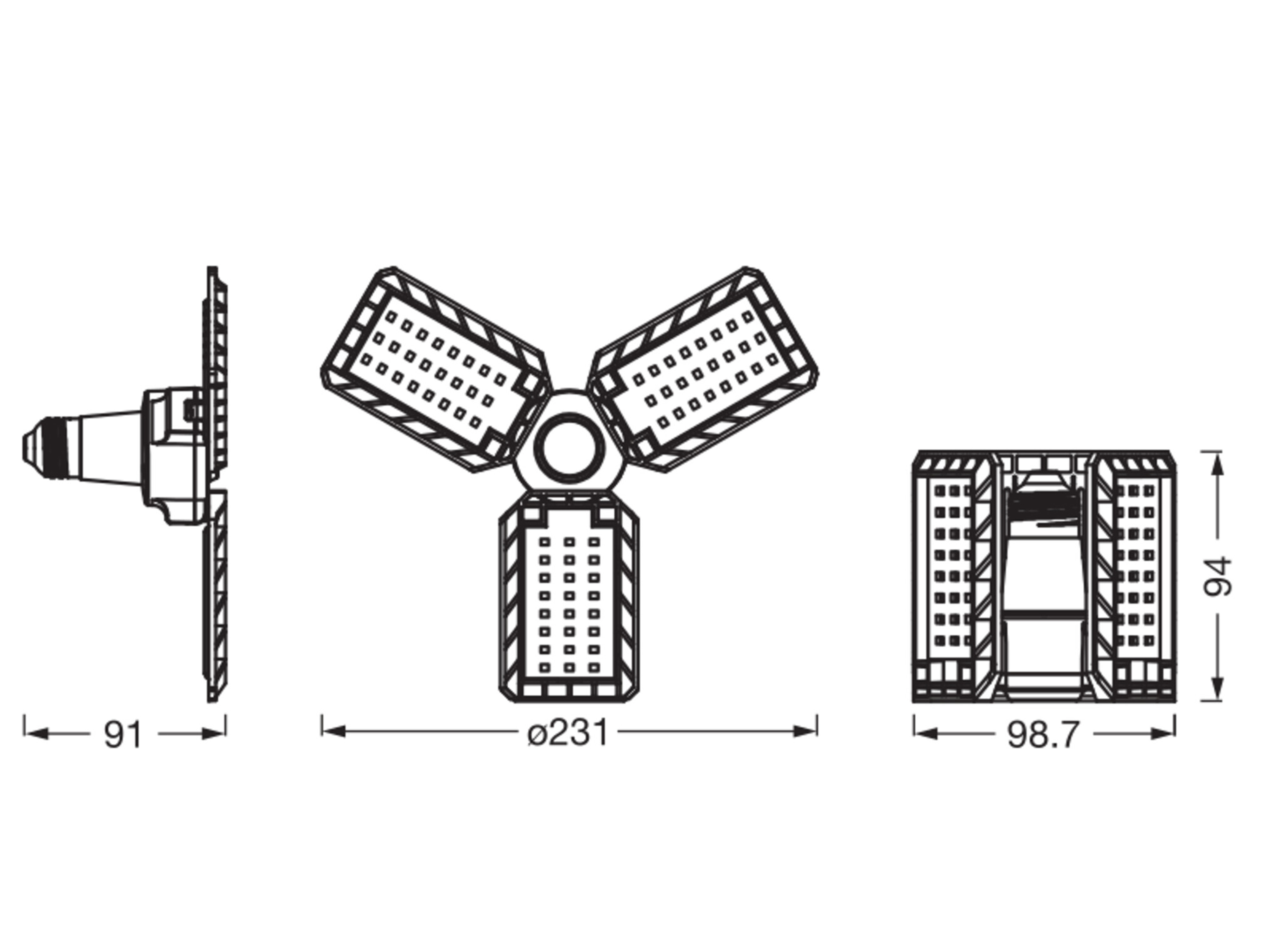 OSRAM LED-Deckenleuchte, E27, 17W, 4000K, EEK: F, IP20, 1700lm, schwarz