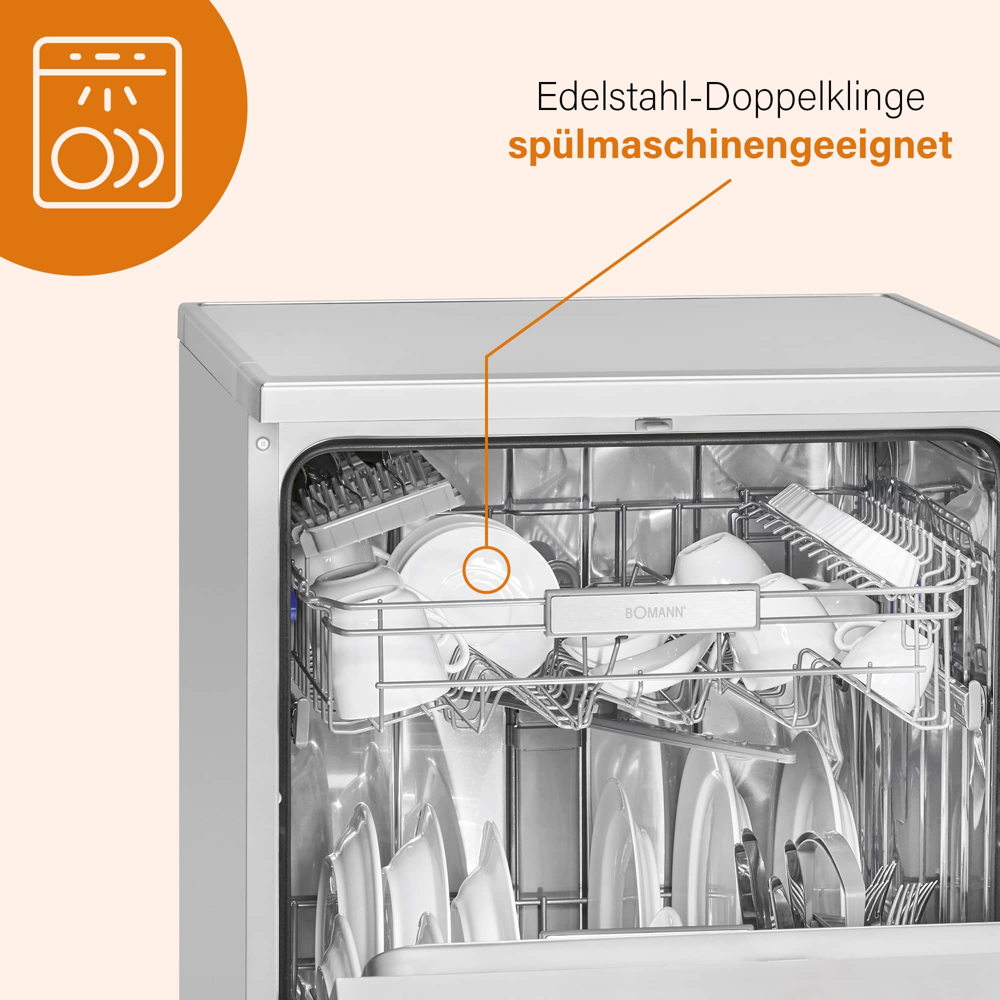 CLATRONIC Elektromesser EM 3062, Edelstahldoppelklingen, weiß, 150W