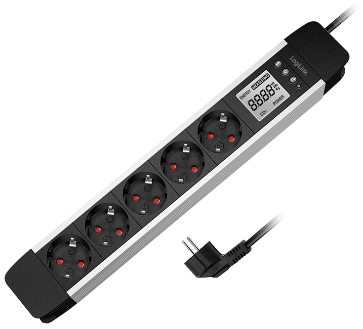 LOGILINK Steckdosenleiste LPS286, 5-fach, Display, Echzeit Energieverbrauch LOGILINK Steckdosenleiste LPS286, 5-fach, Display, Echzeit Energieverbrauch