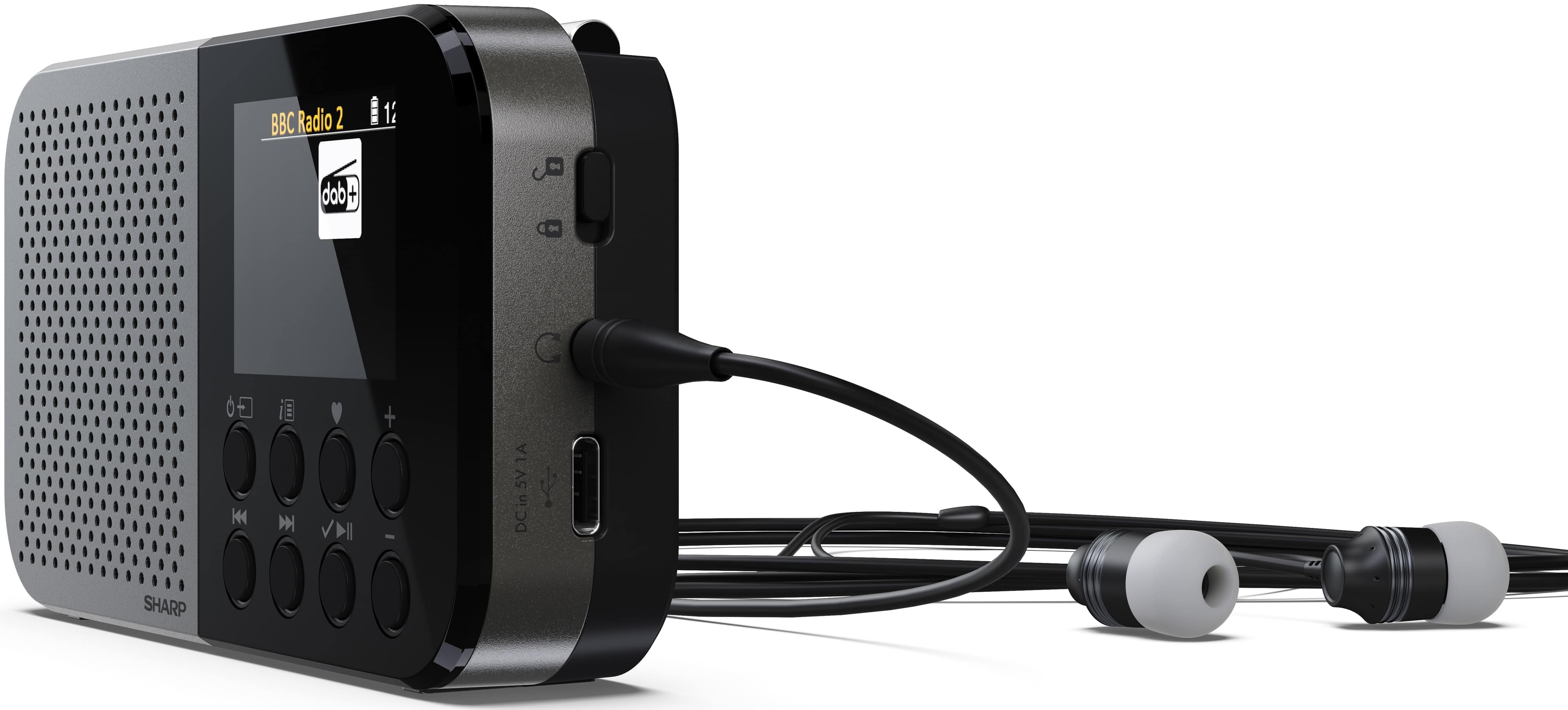 SHARP Digitalradio-tragbar DR-P520, schwarz, DAB+, Bluetooth, USB-C