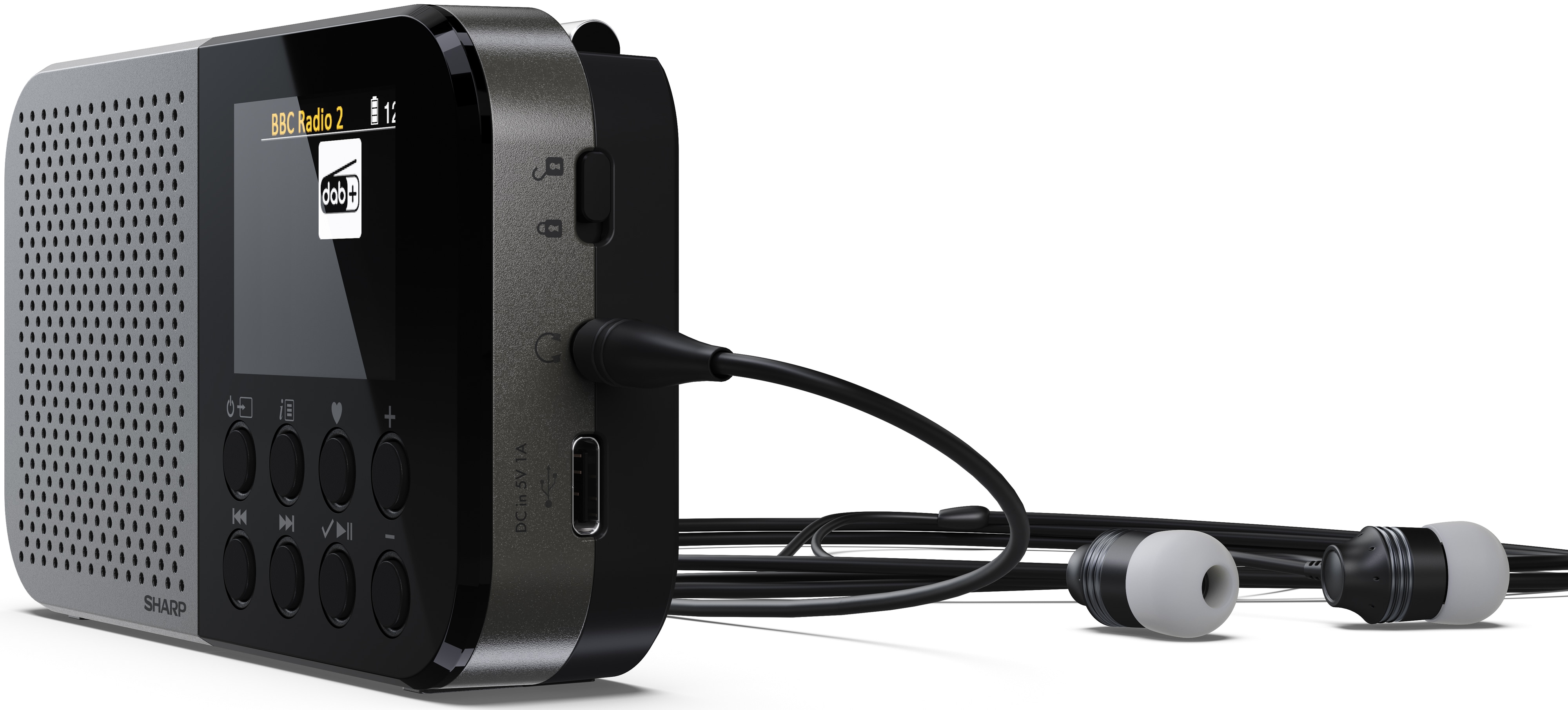 SHARP Digitalradio-tragbar DR-P520, schwarz, DAB+, Bluetooth, USB-C