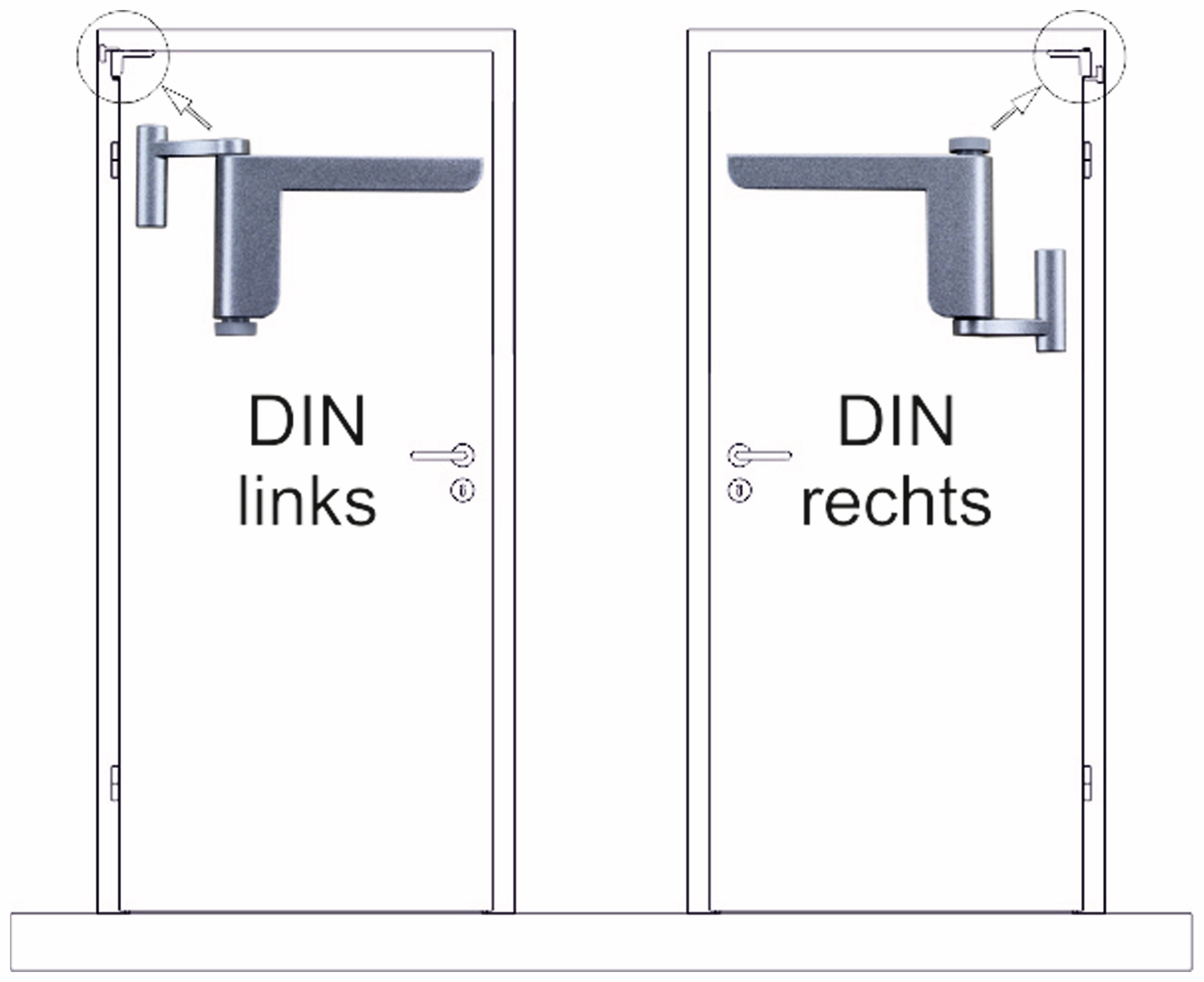 Mini-Türschließer, Clip Close, silber