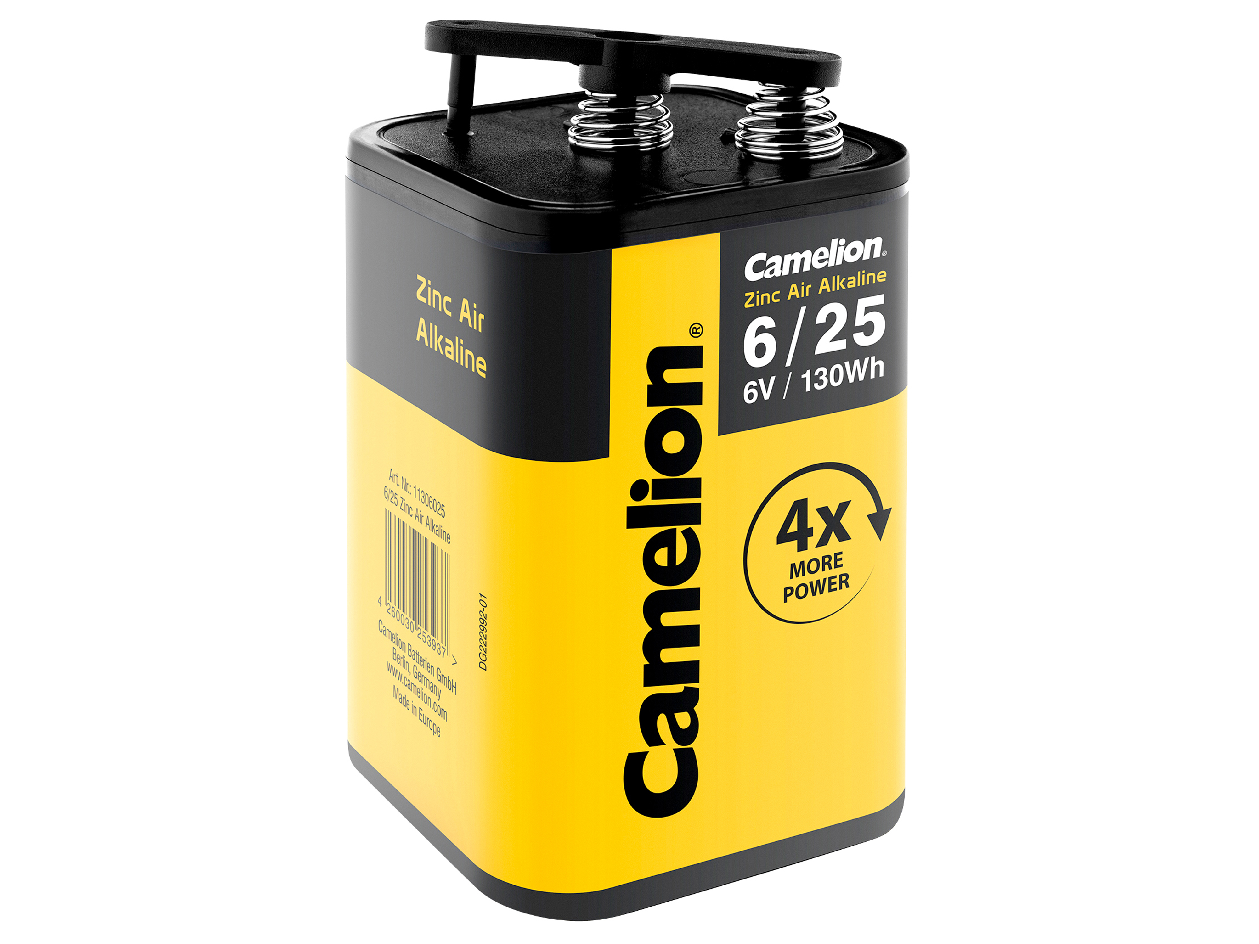 CAMELION Blockbatterie 4LR25, Zink-Luft-Alkaline 6 V-, 25 Ah 