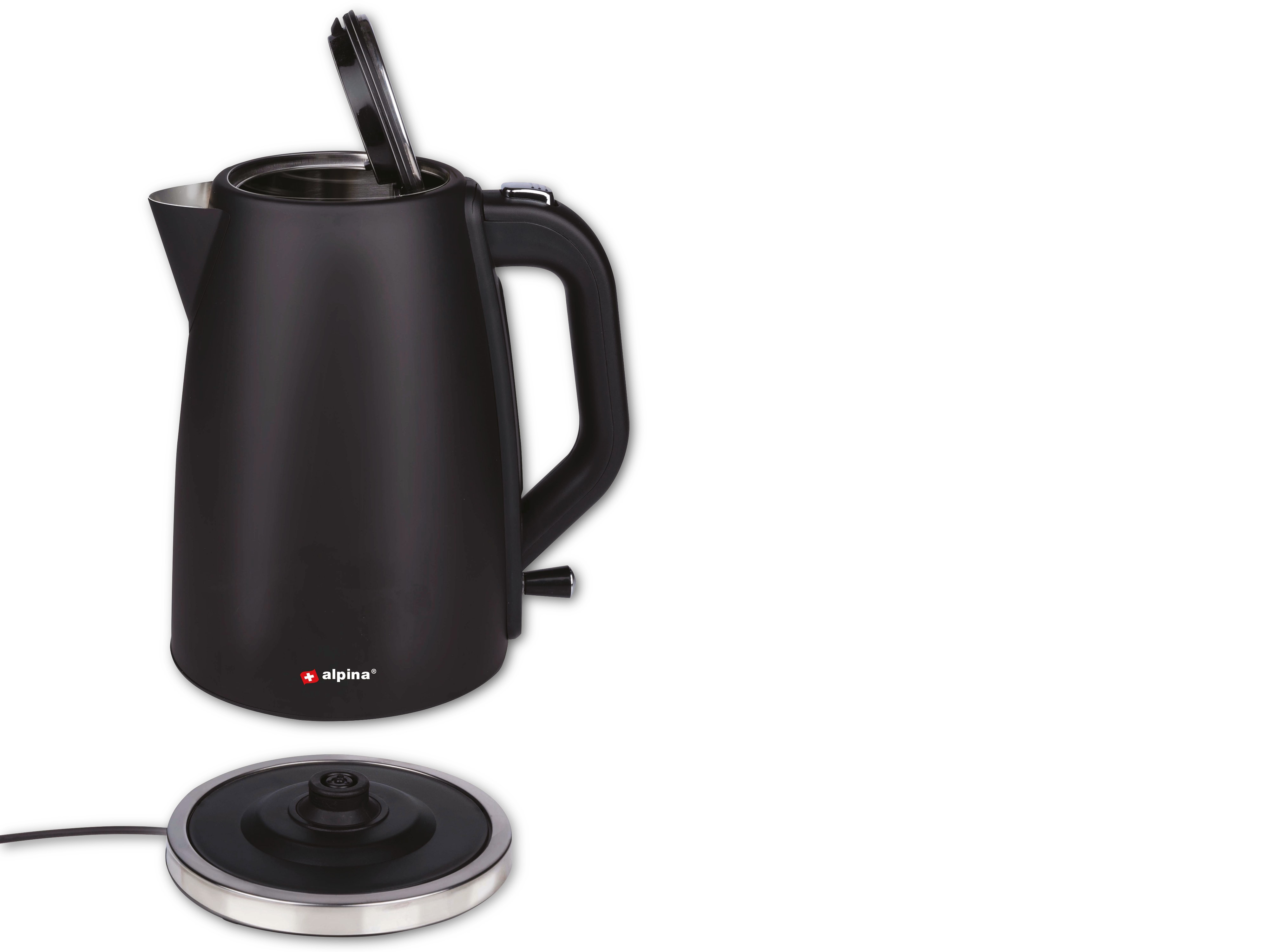 ALPINA Wasserkocher, 1,7 L, 1850...2200 W, schwarz ALPINA Wasserkocher, 1,7 L, 1850...2200 W, schwarz